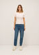 Pantaloni mom fit in denim di puro cotone donna_0