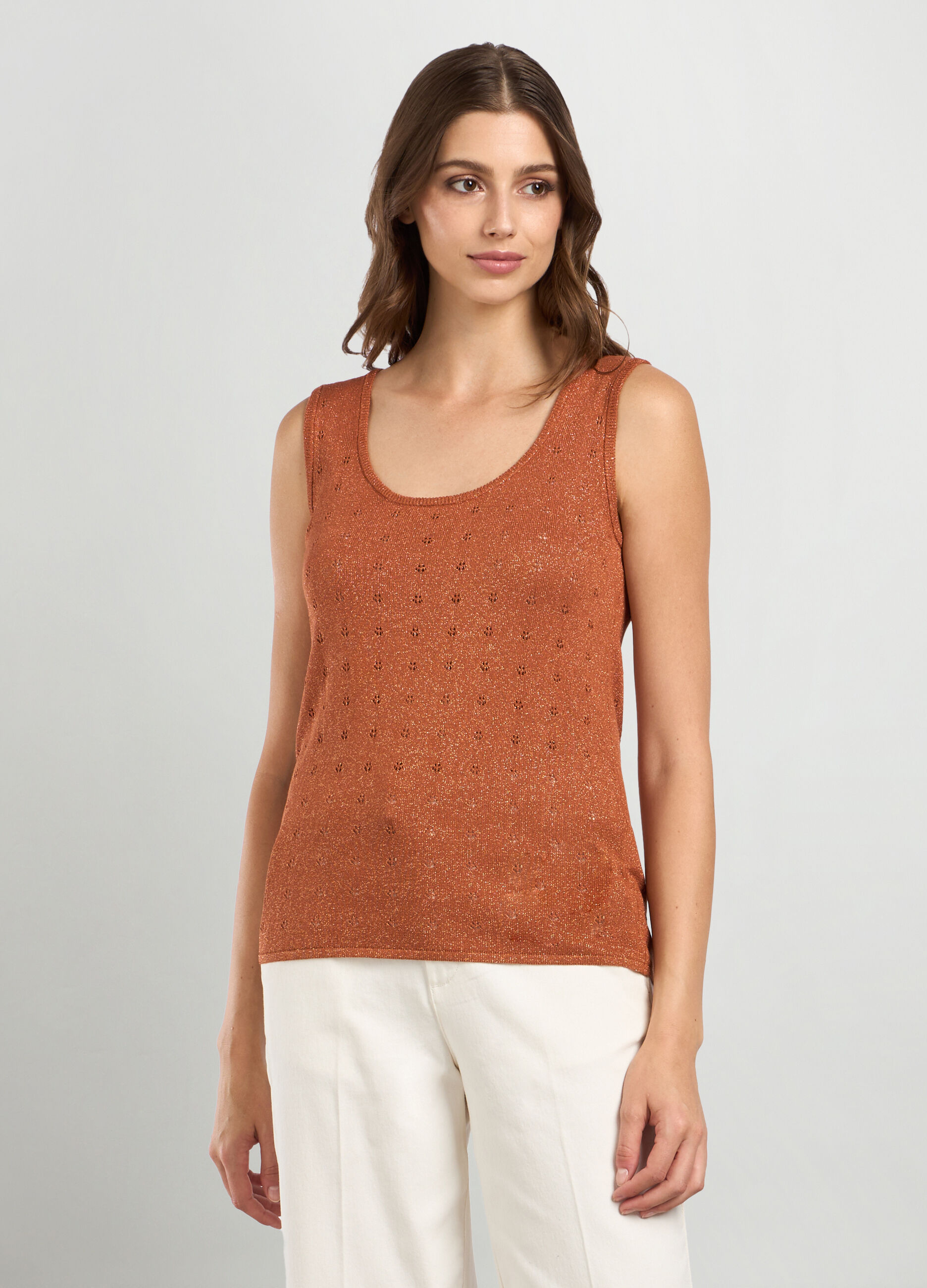 Canotta tricot misto viscosa con filo lurex donna_0