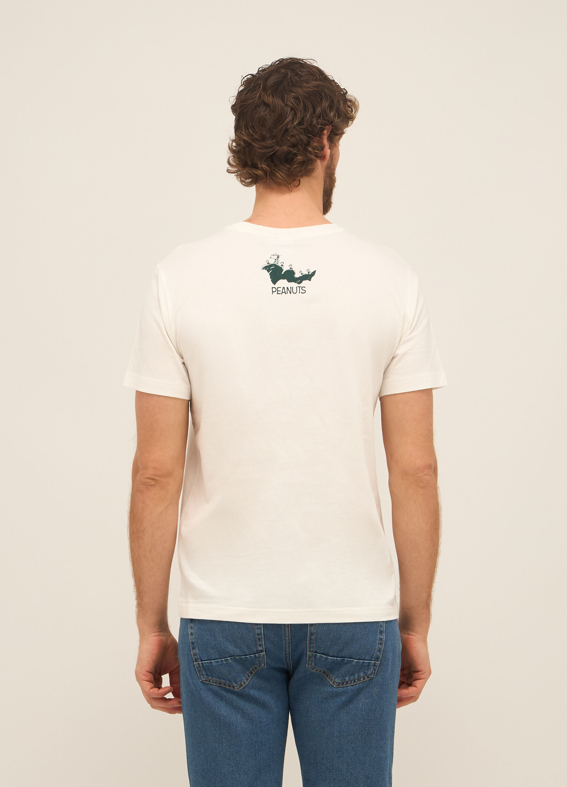 T-shirt girocollo in puro cotone con stampa uomo_1
