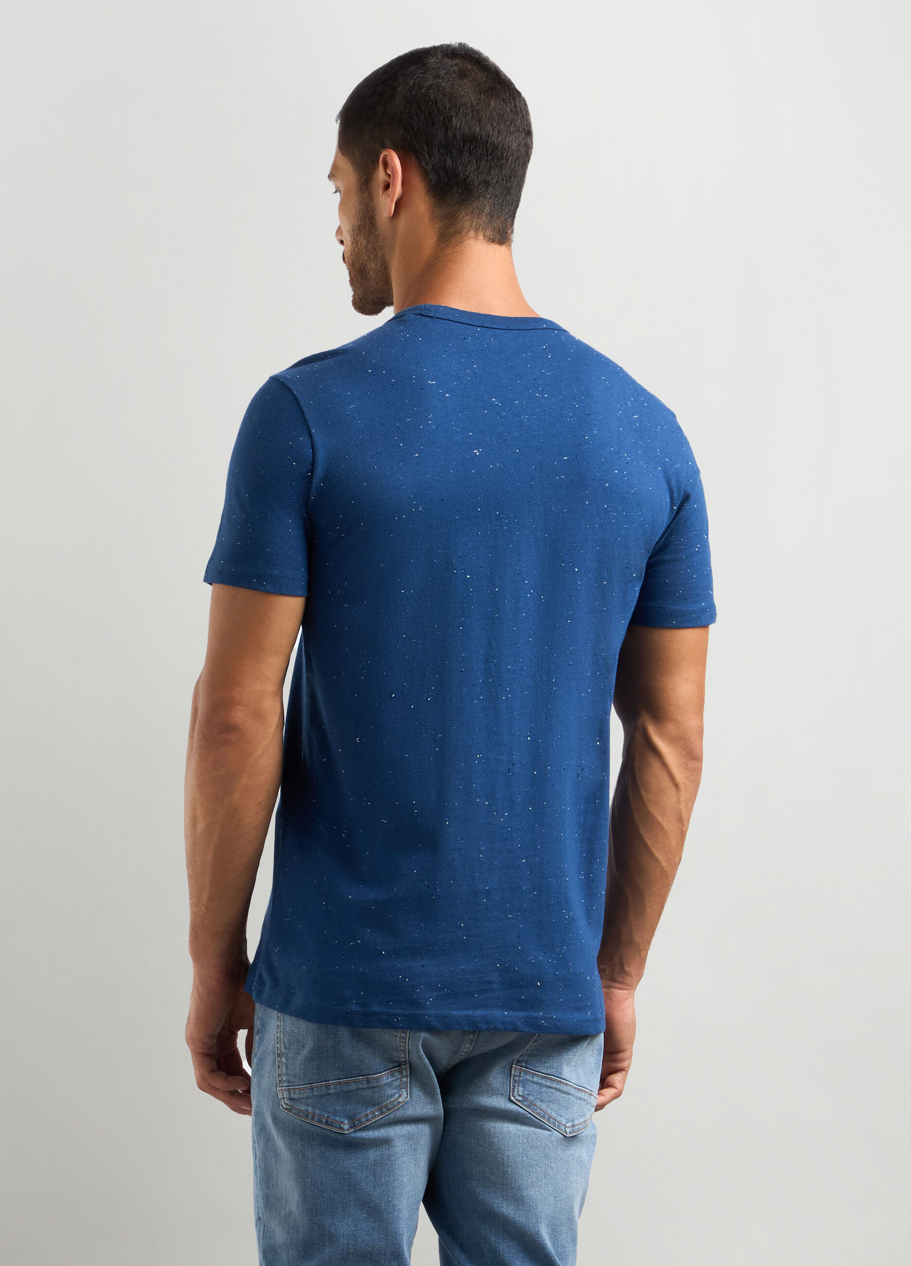 T-shirt con stampa in misto cotone uomo_1