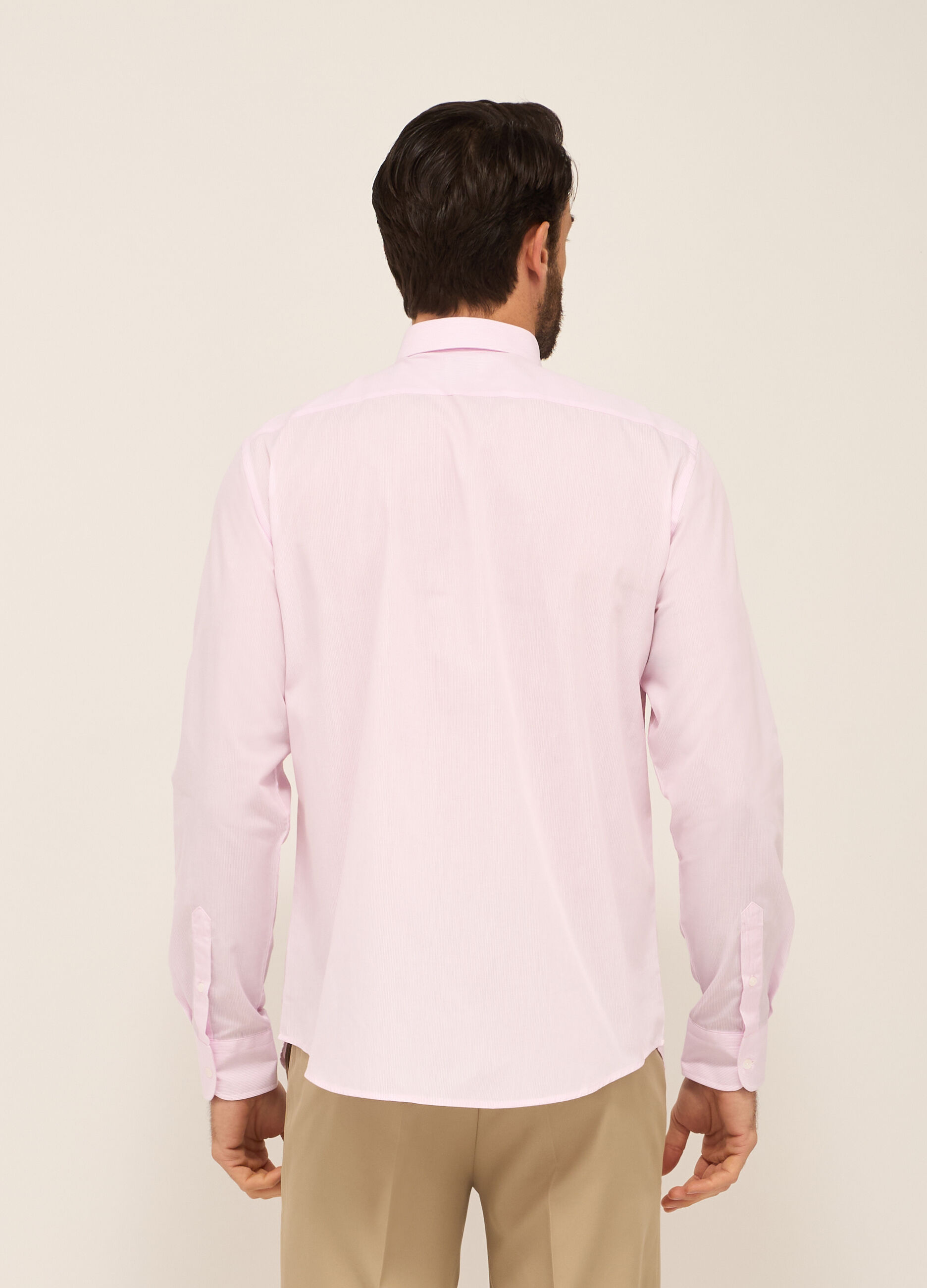 Camicia regular fit in misto cotone a micro-righe uomo_1