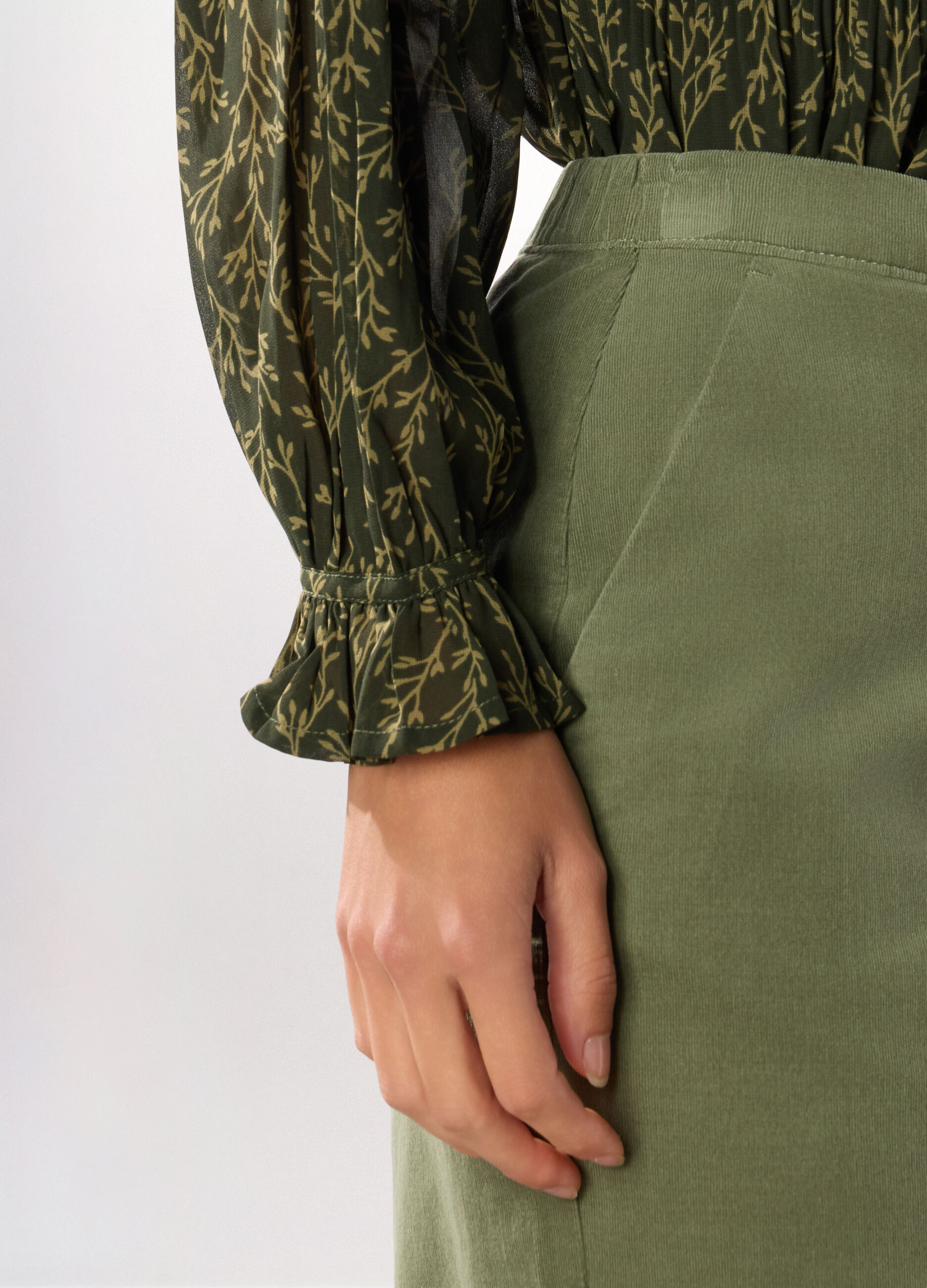 Blusa plissé con stampa donna_2