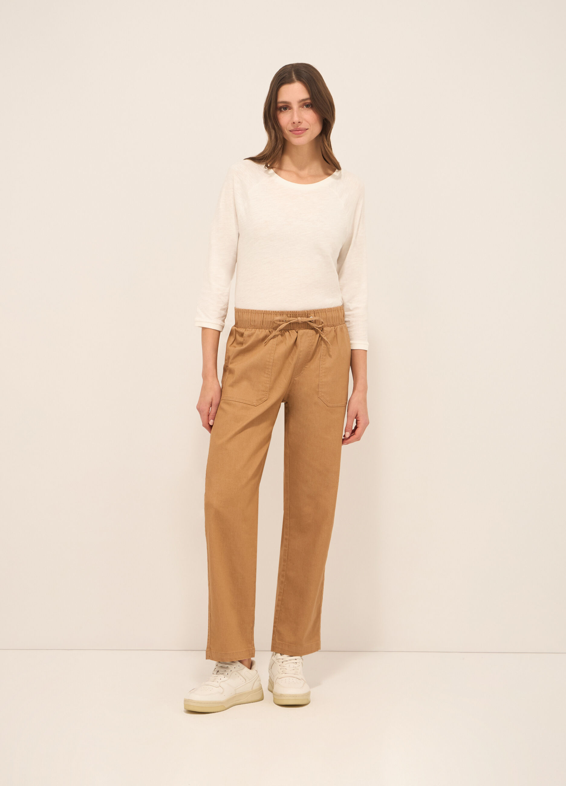 Pantaloni misto cotone donna_0
