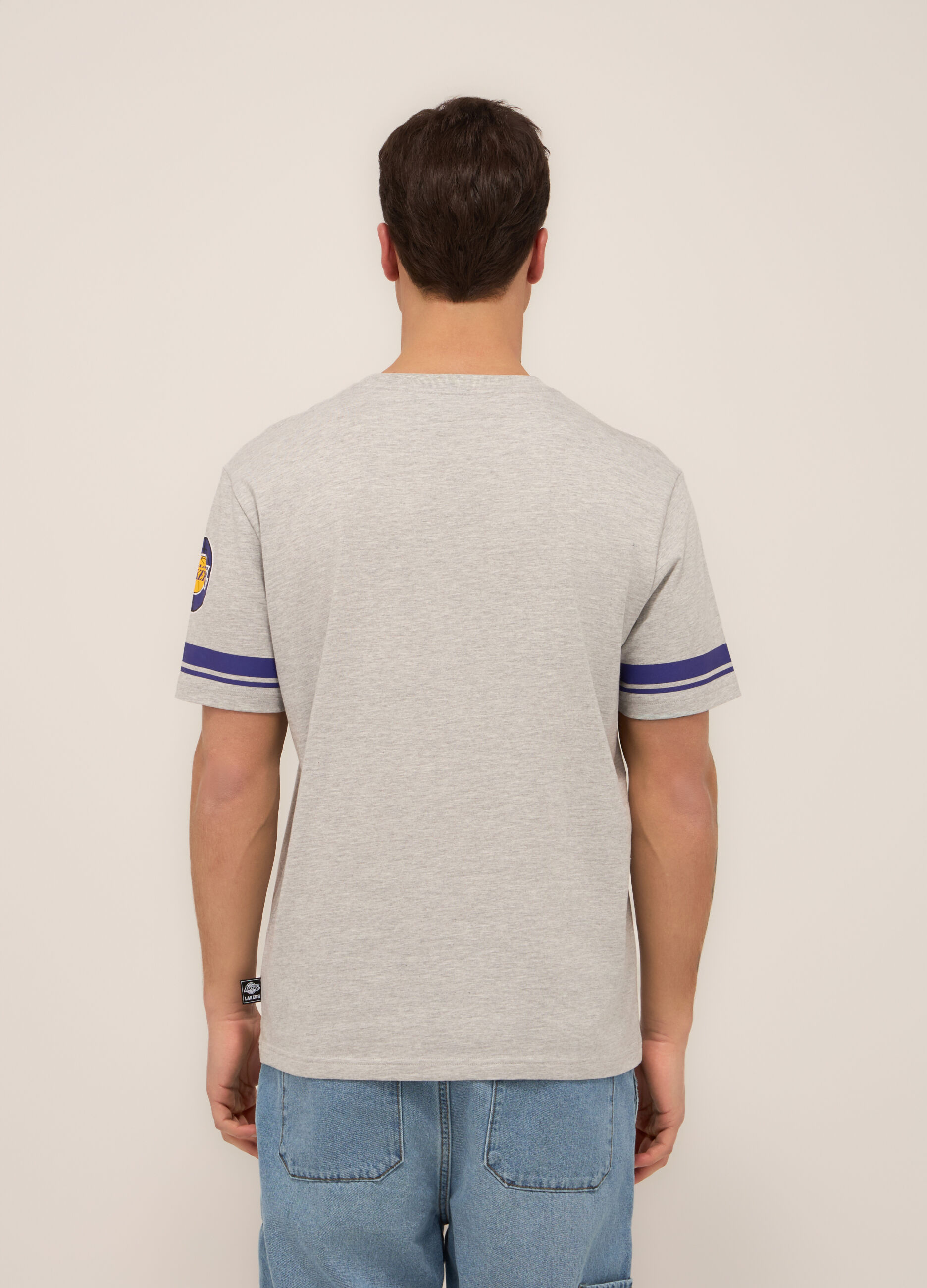 T-shirt basketball in jersey misto cotone uomo