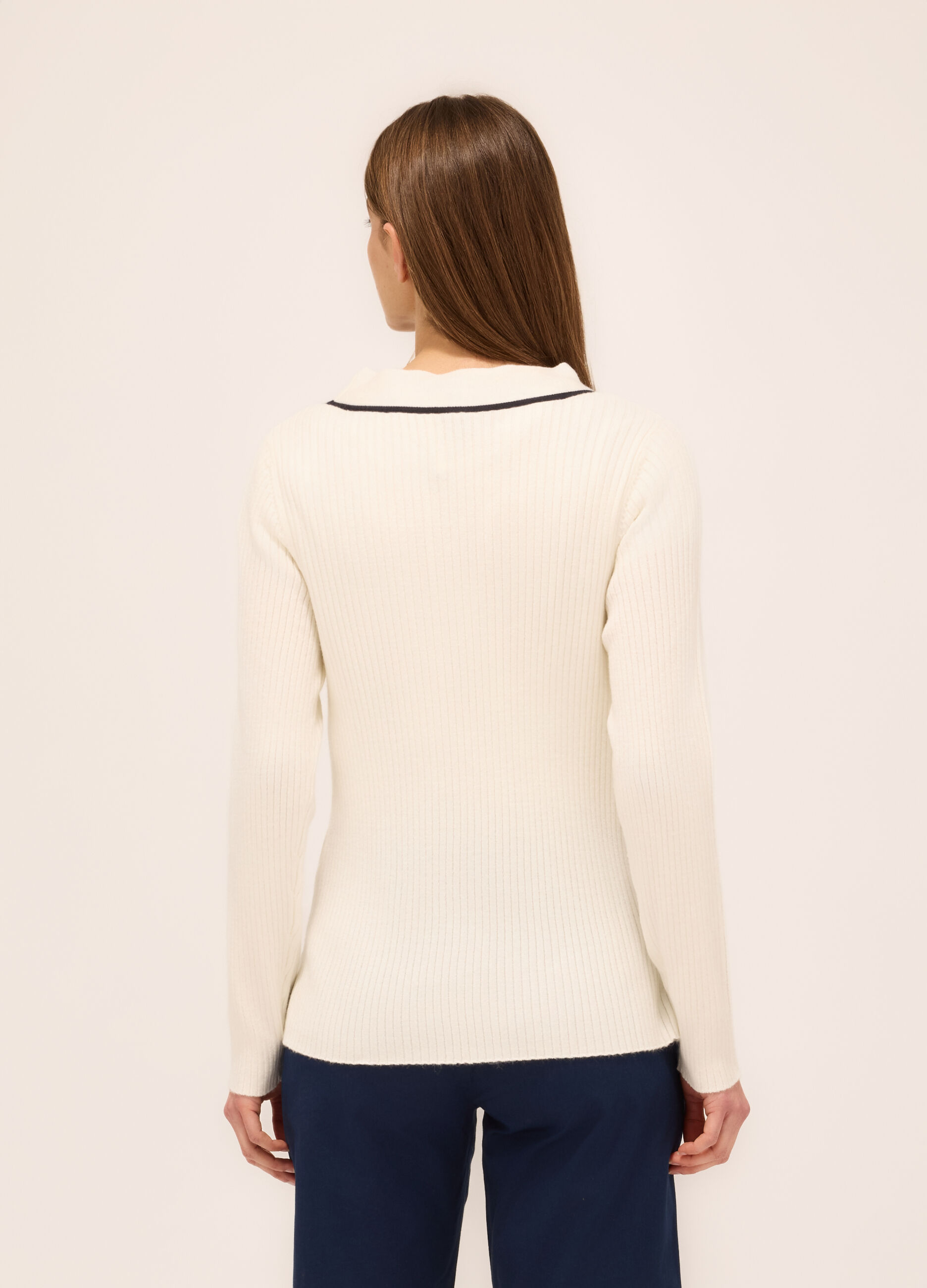 Pullover tricot in costina donna_1
