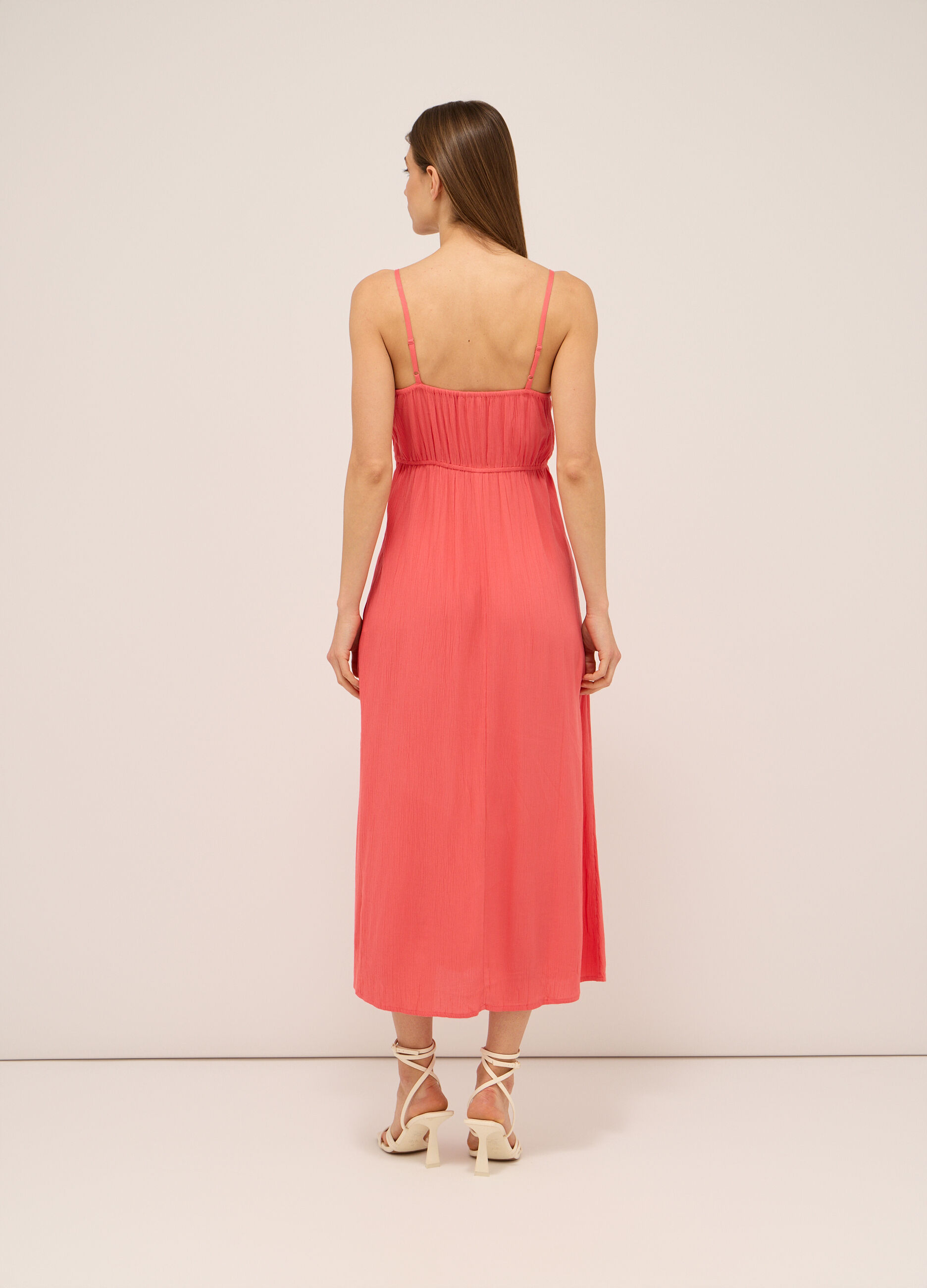 Abito lungo in pura viscosa crepe donna_1
