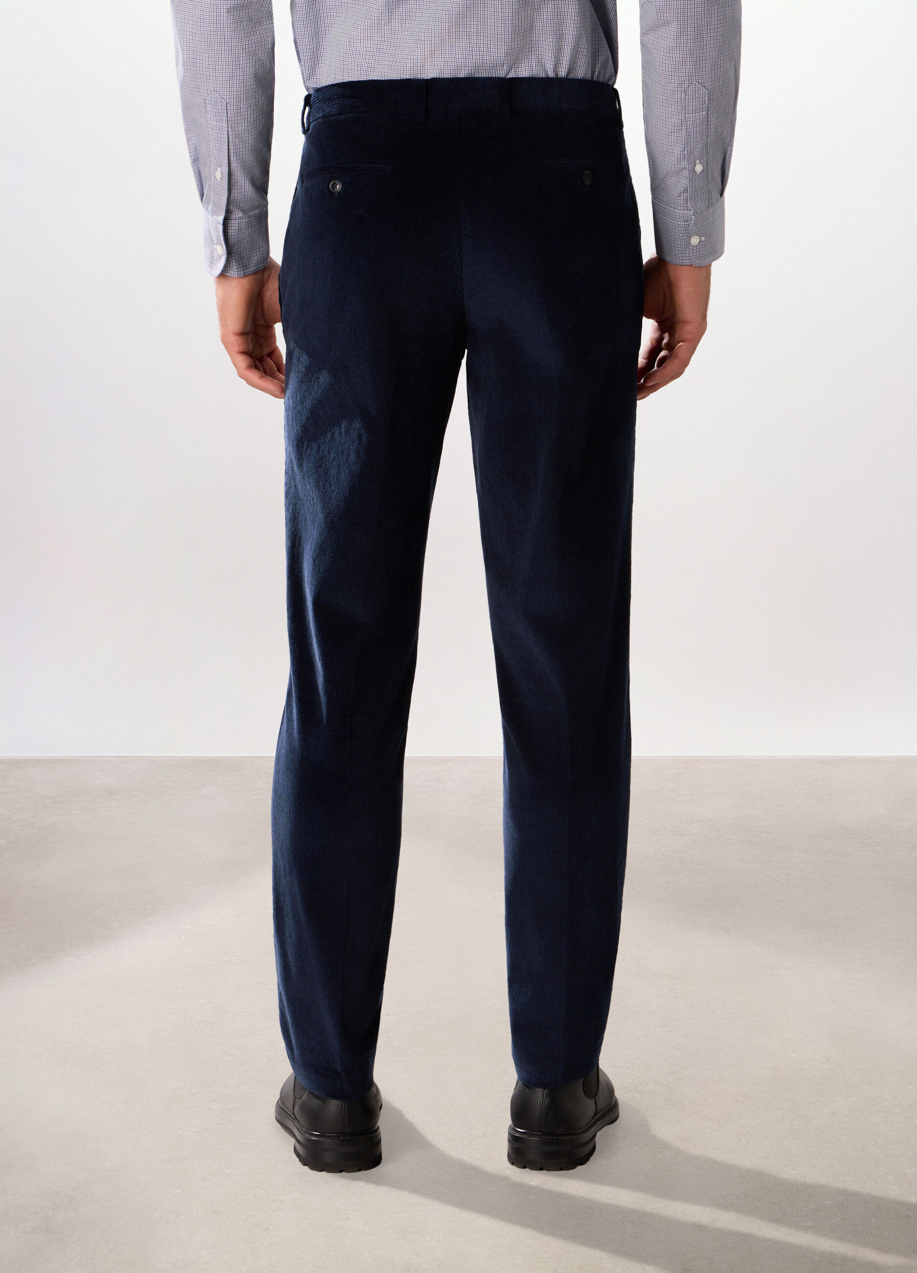 Pantalone in velluto a coste di cotone stretch uomo_1