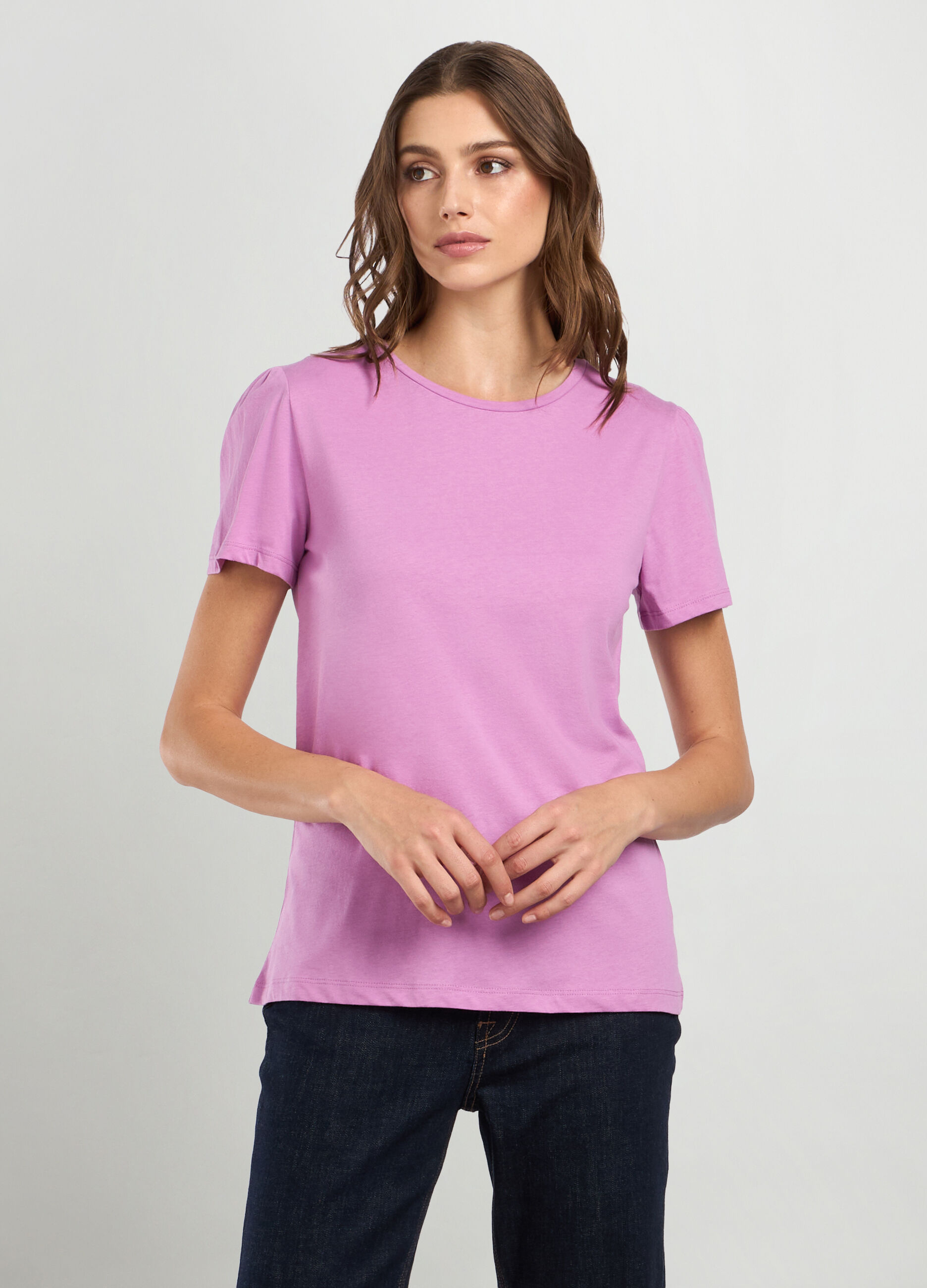 T-shirt in jersey di puro cotone donna_0