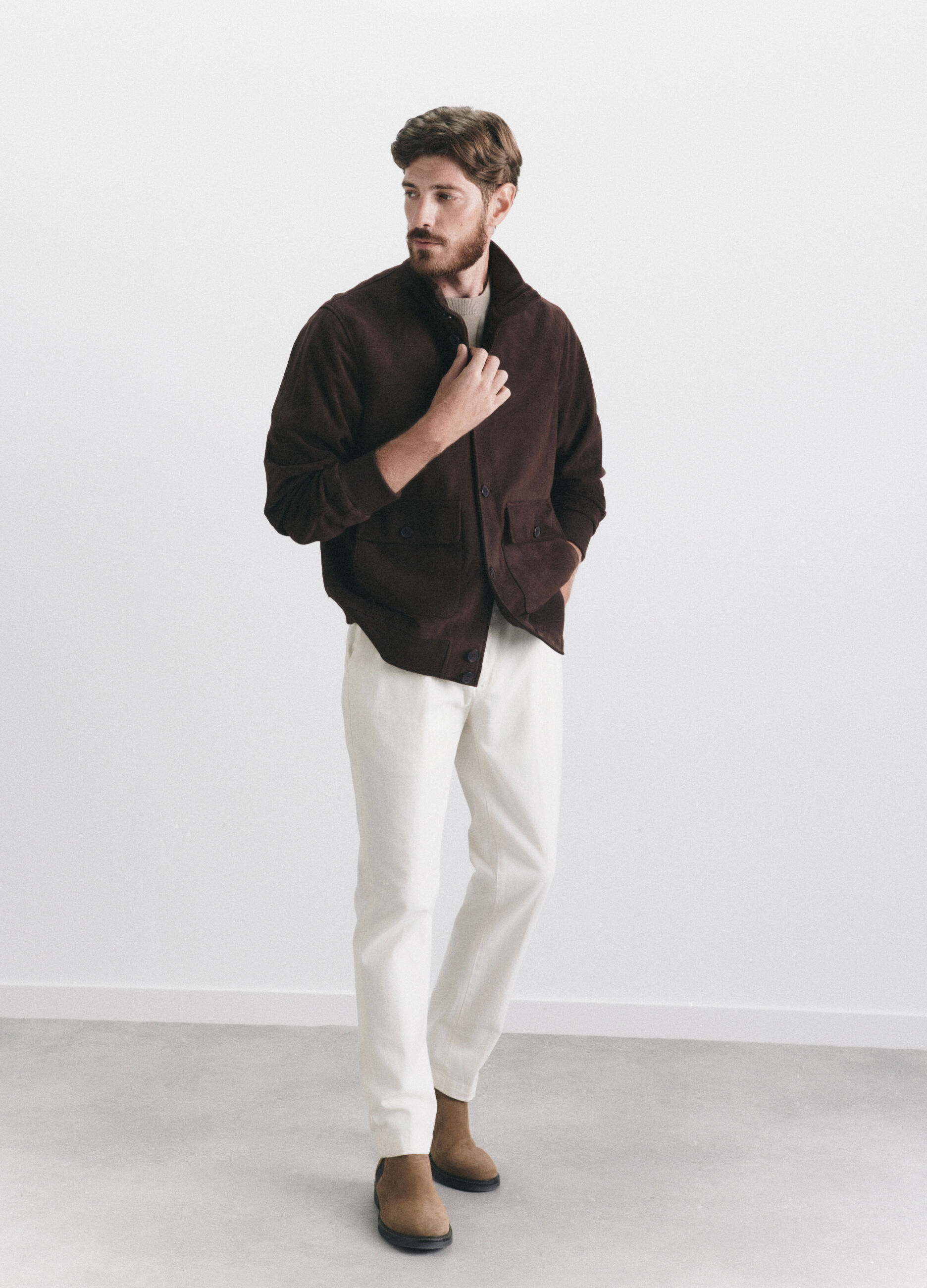 Blouson in vera pelle scamosciata uomo_0