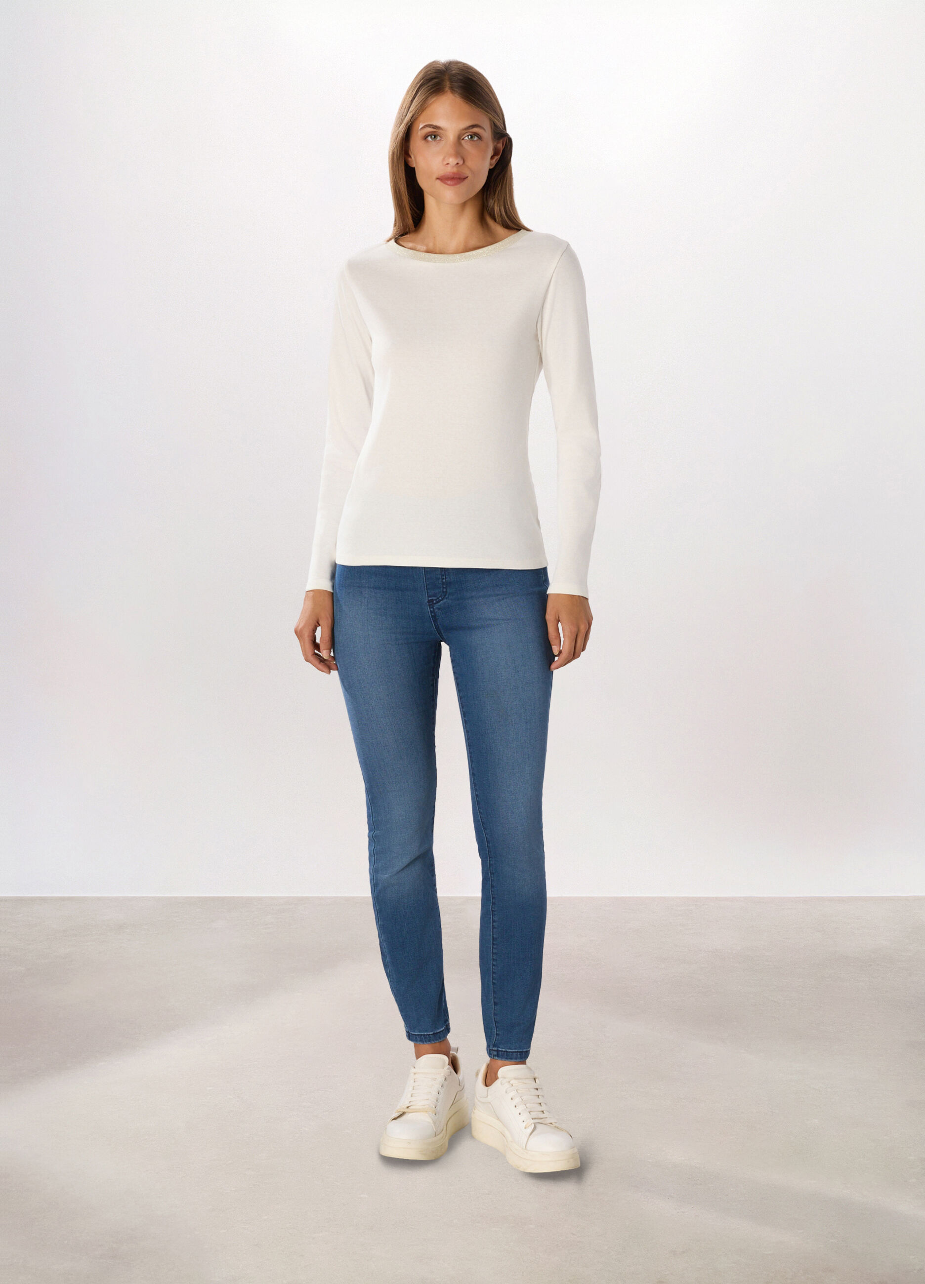 Jeggings in denim misto cotone stretch donna_0