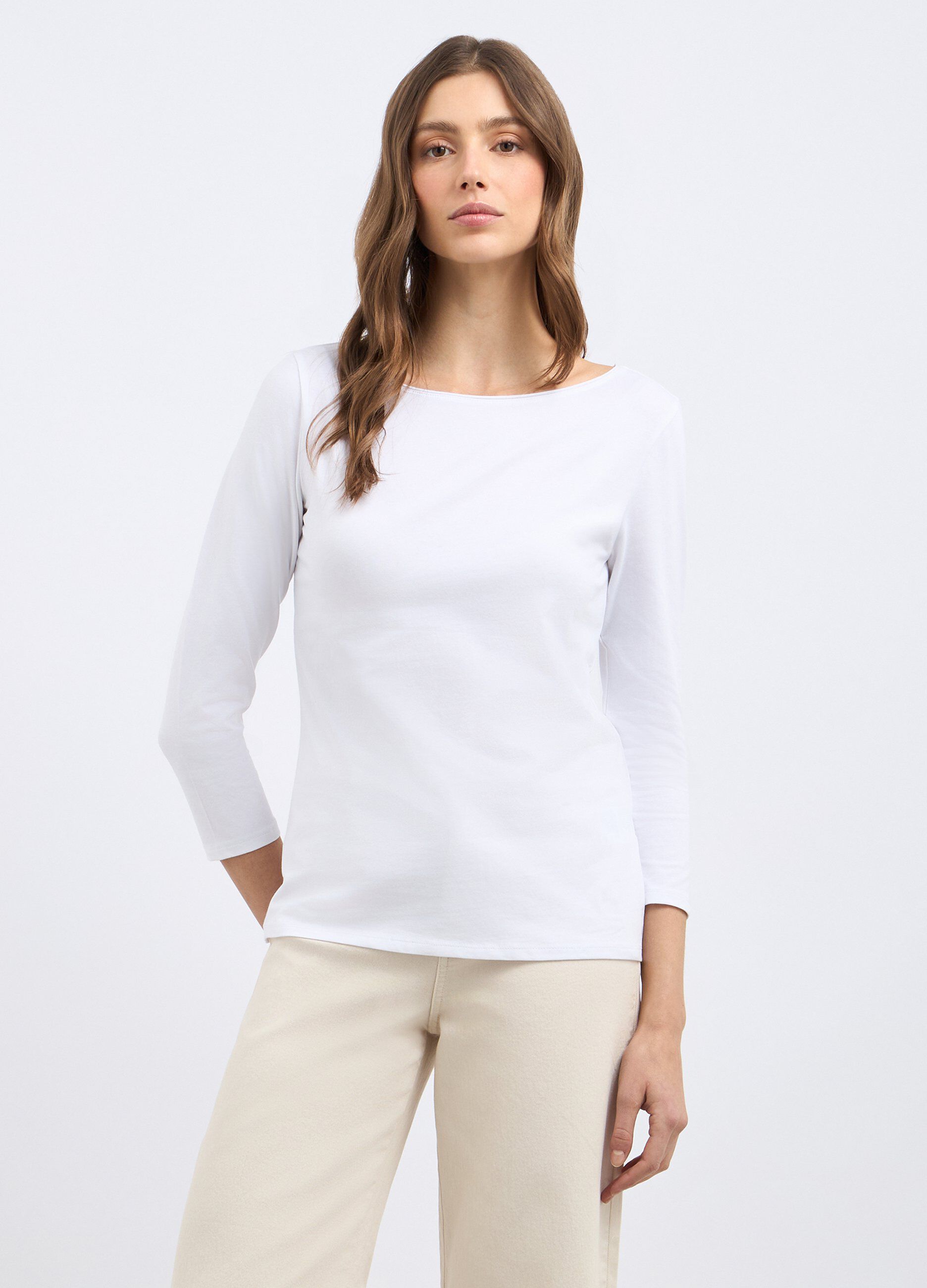 T-shirt in cotone stretch donna_0