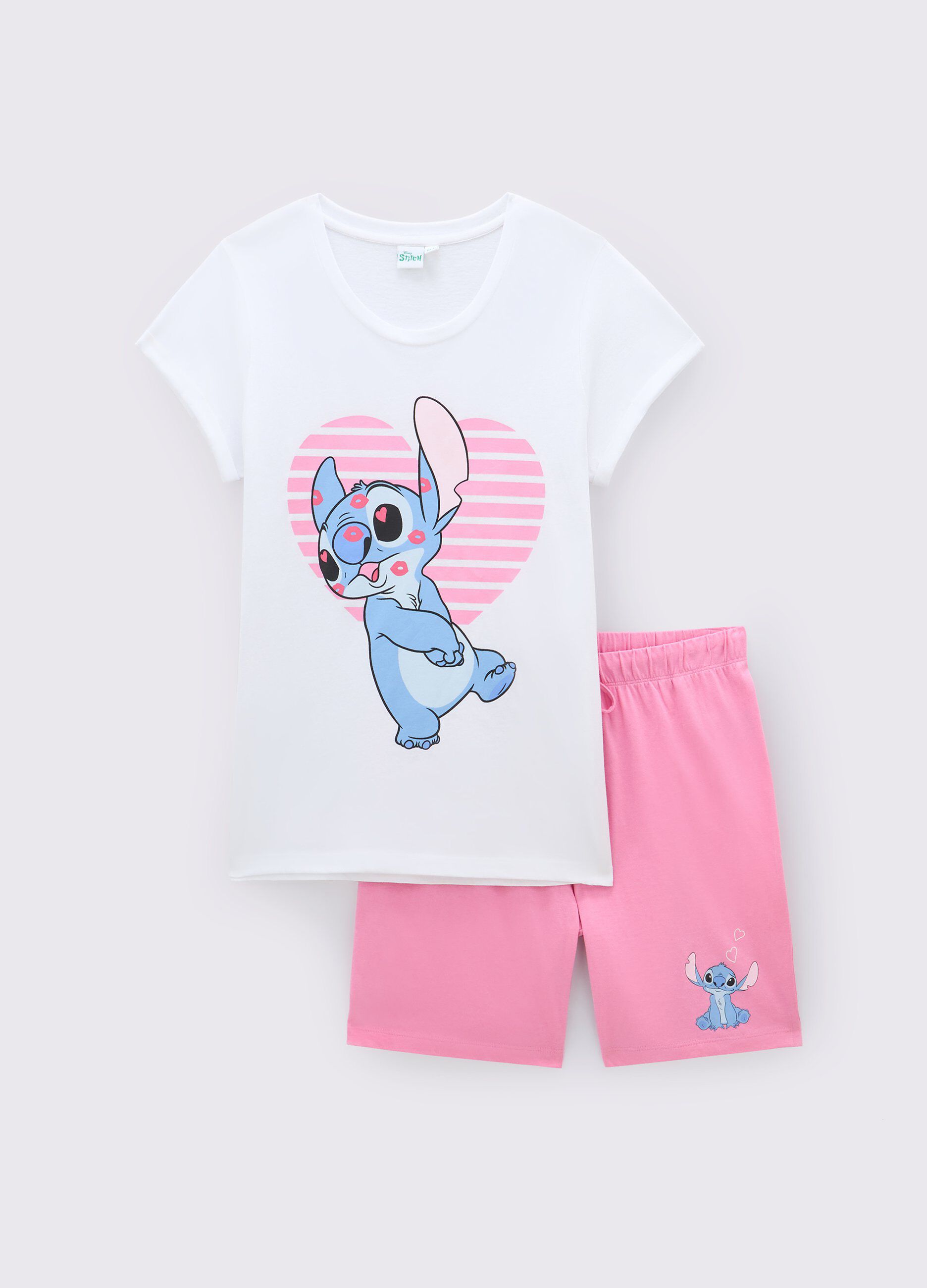 Set pigiama corto in puro cotone donna_0