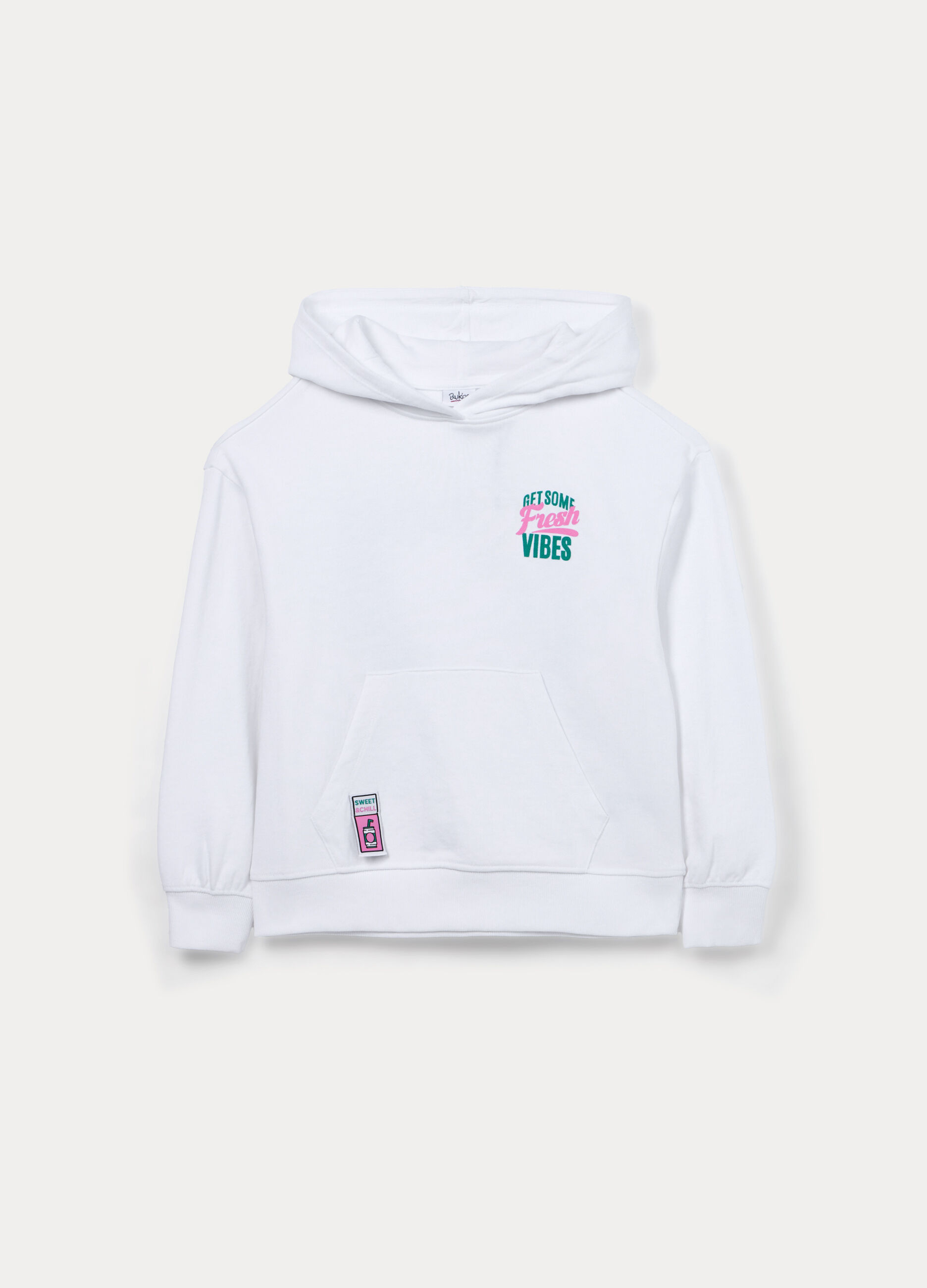 Felpa in french terry misto cotone con cappuccio ragazza_0