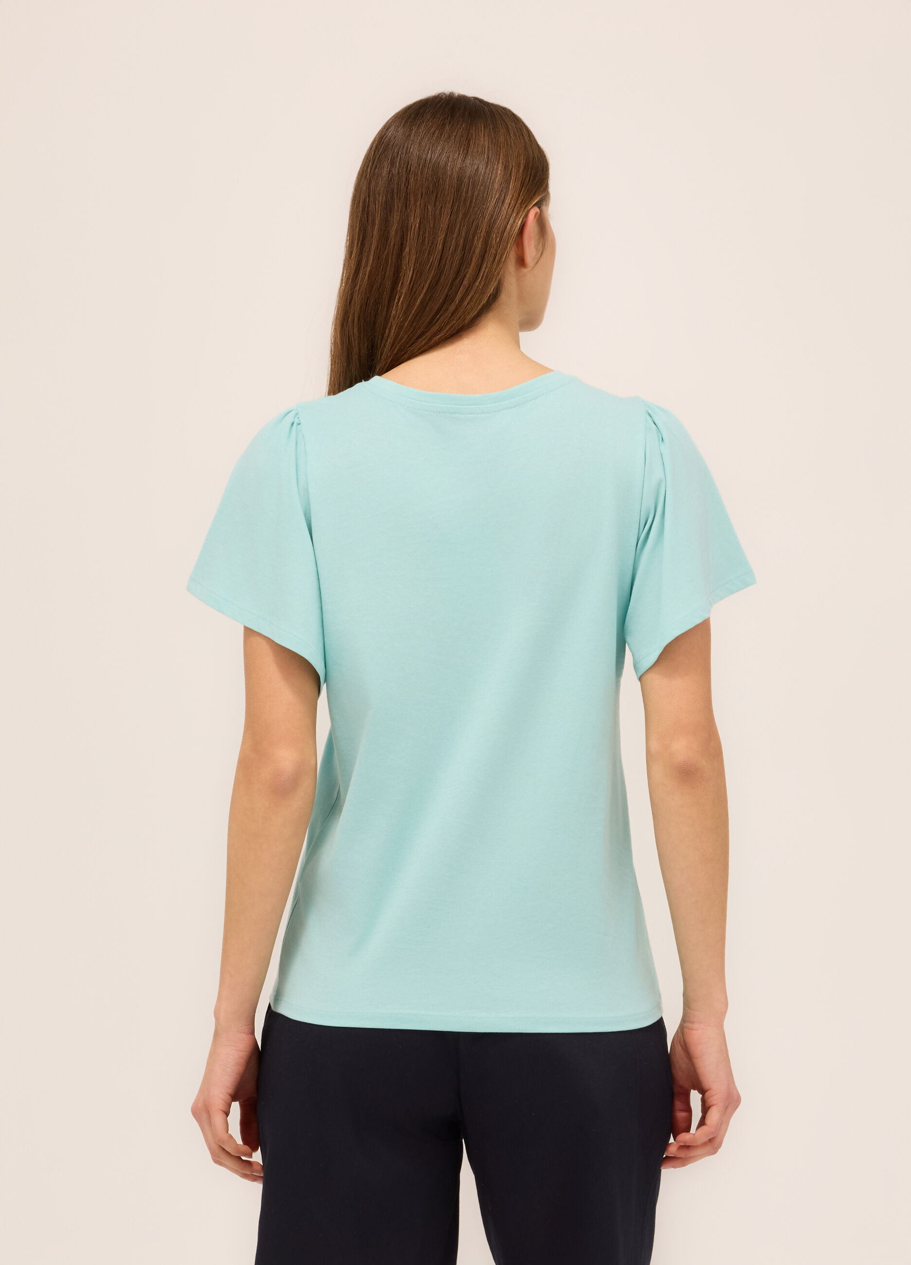 T-shirt in jersey di puro cotone donna_1