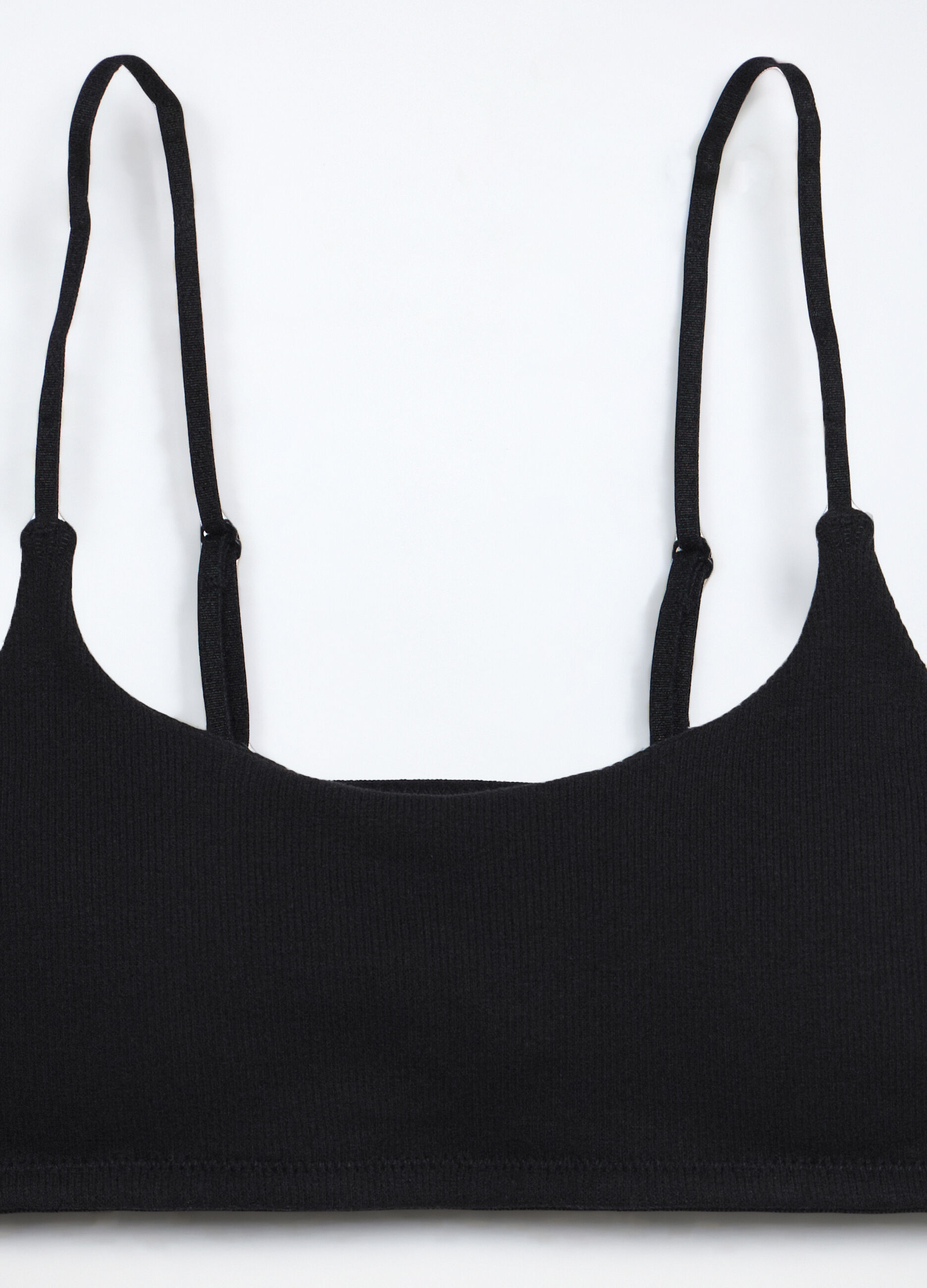 Top imbottito in costina di cotone stretch ragazza_2