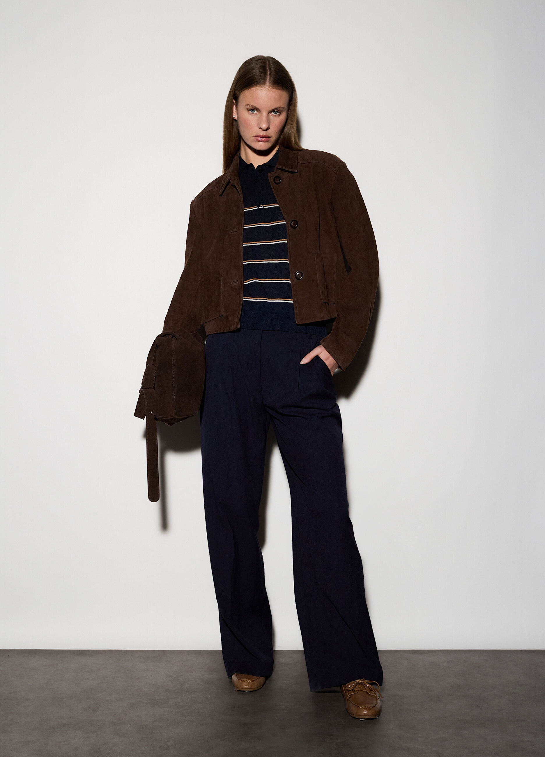 Giacca in vera pelle scamosciata donna_0