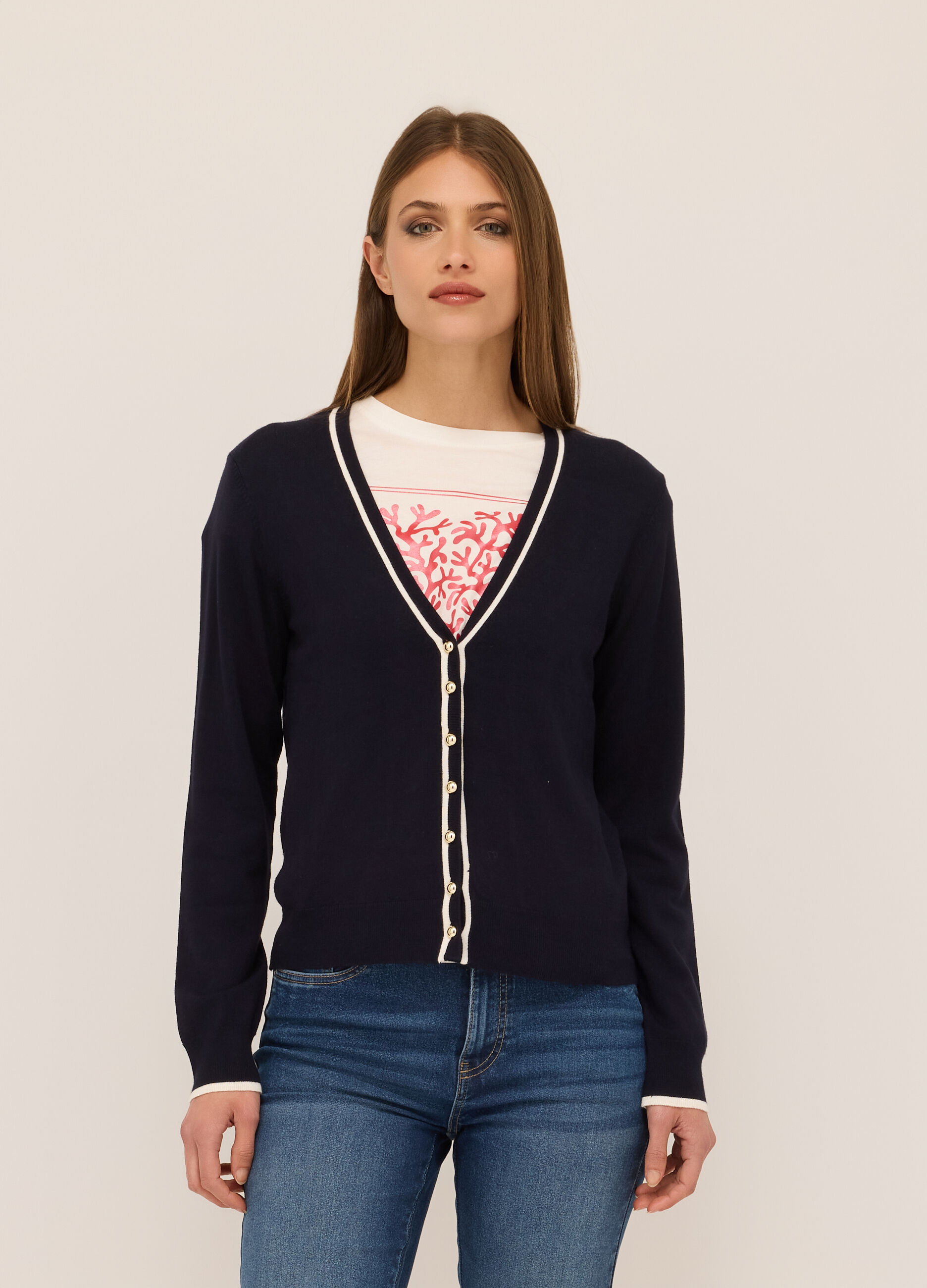 Cardigan misto cotone donna_0