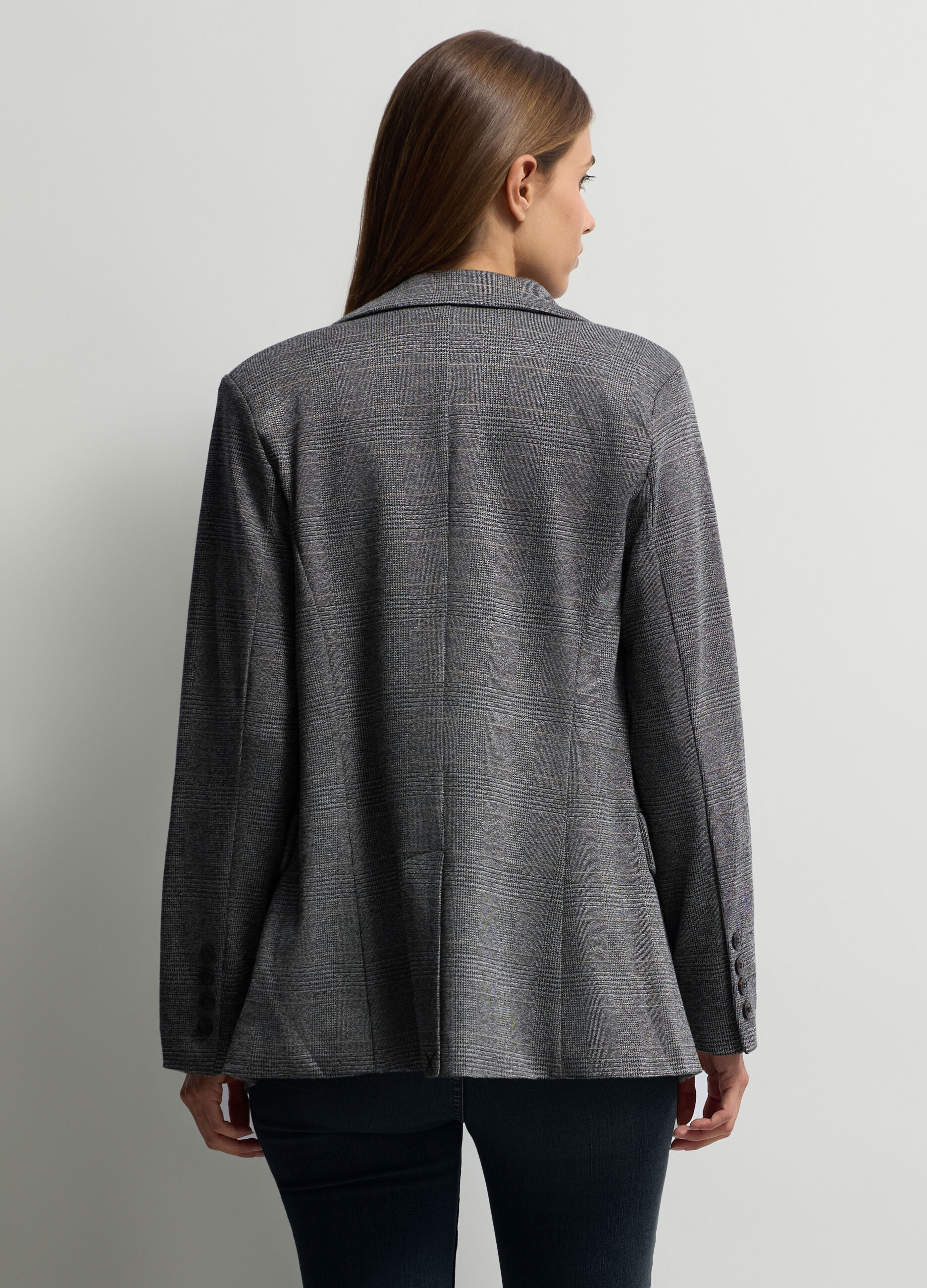 Blazer doppiopetto con scollo reverse donna_1
