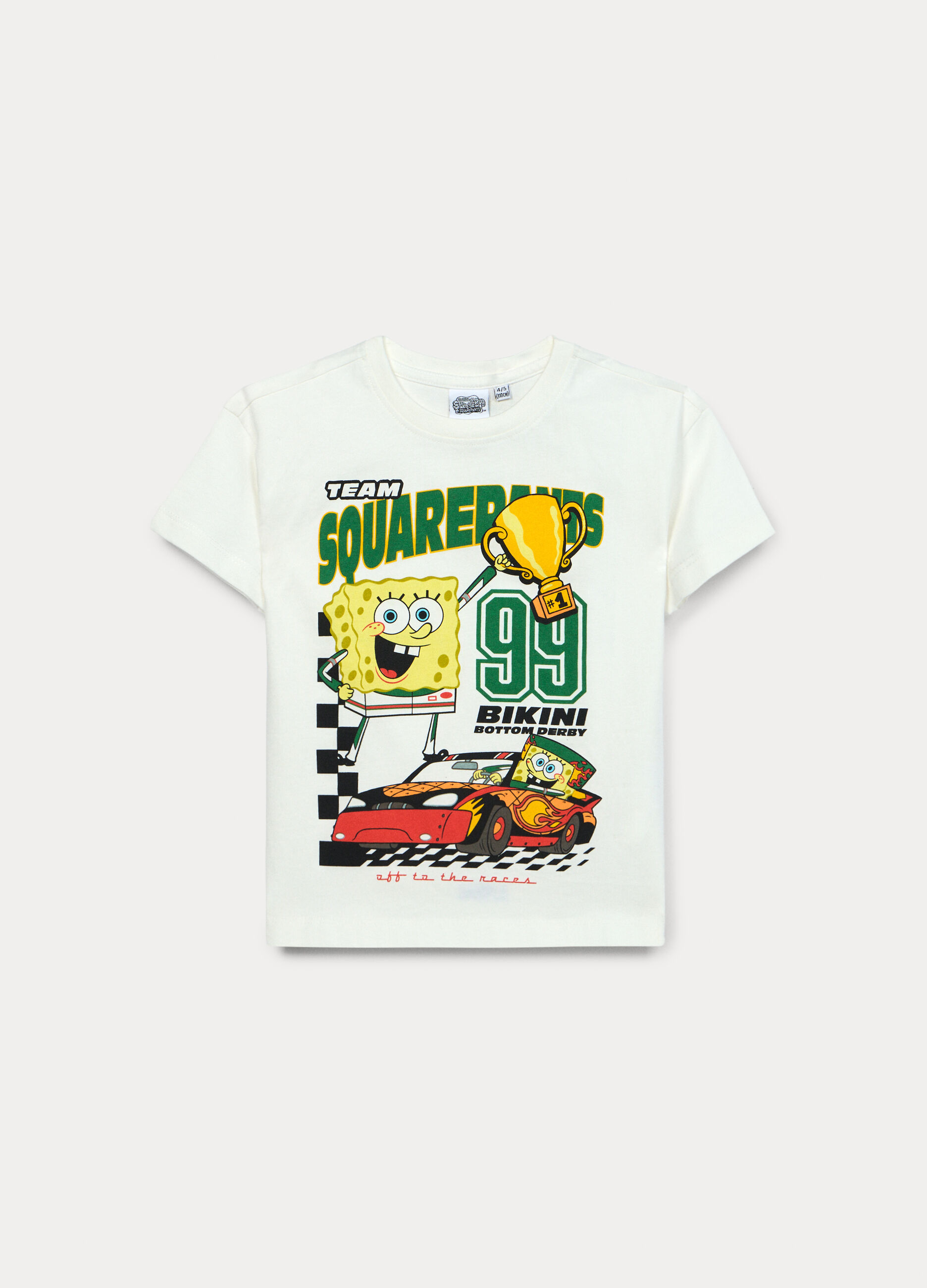 T-shirt Spongebob in jersey di puro cotone bambino_0