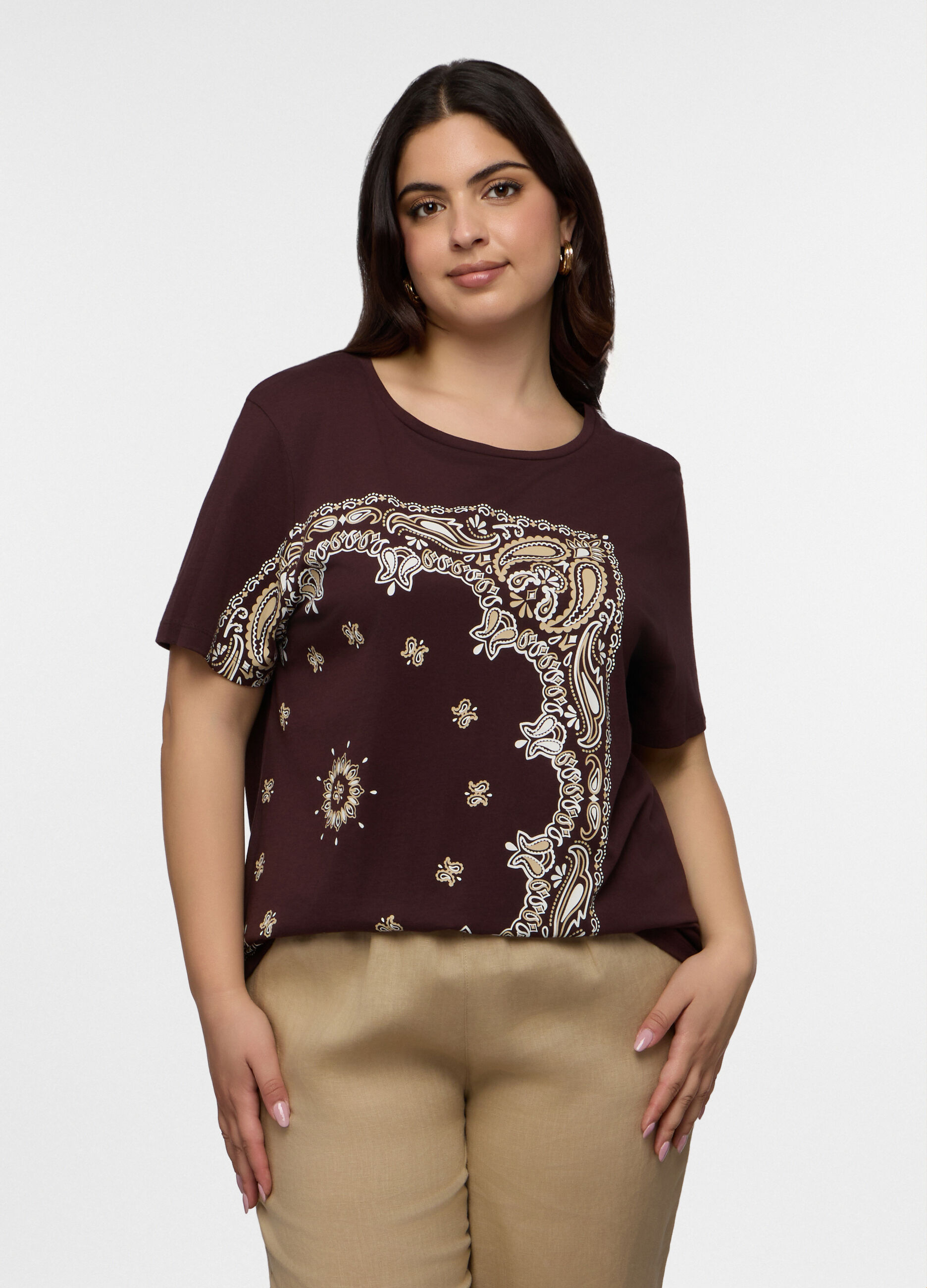 T-shirt girocollo donna curvy_0