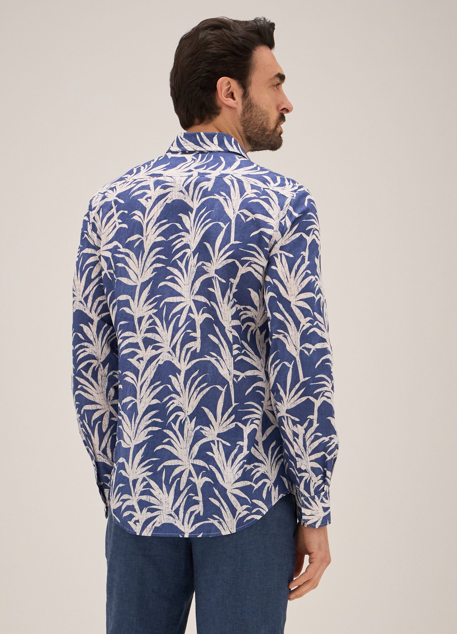 Camicia Rumford stampata in puro cotone uomo_1