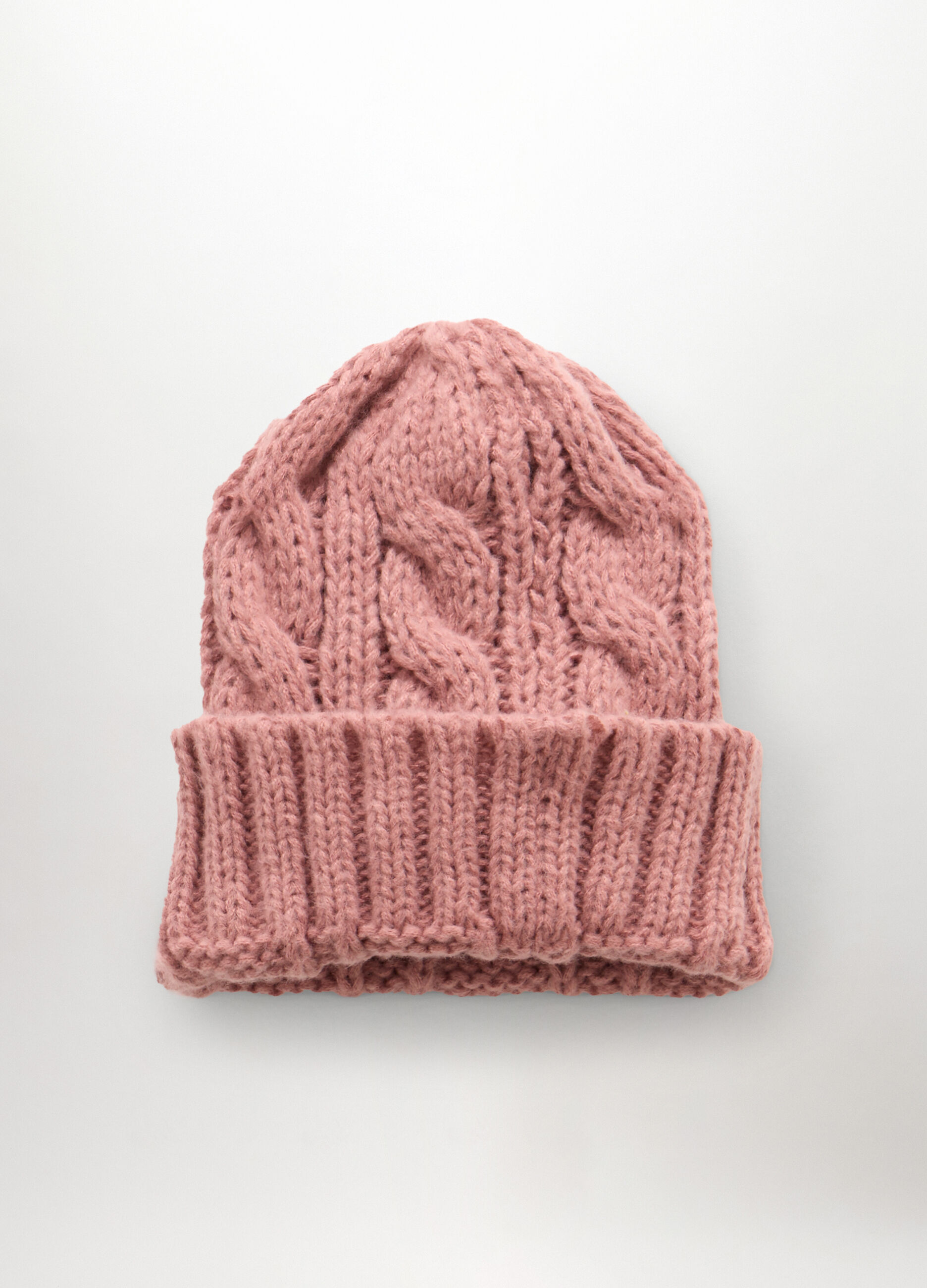 Berretto tricot a treccia donna_0