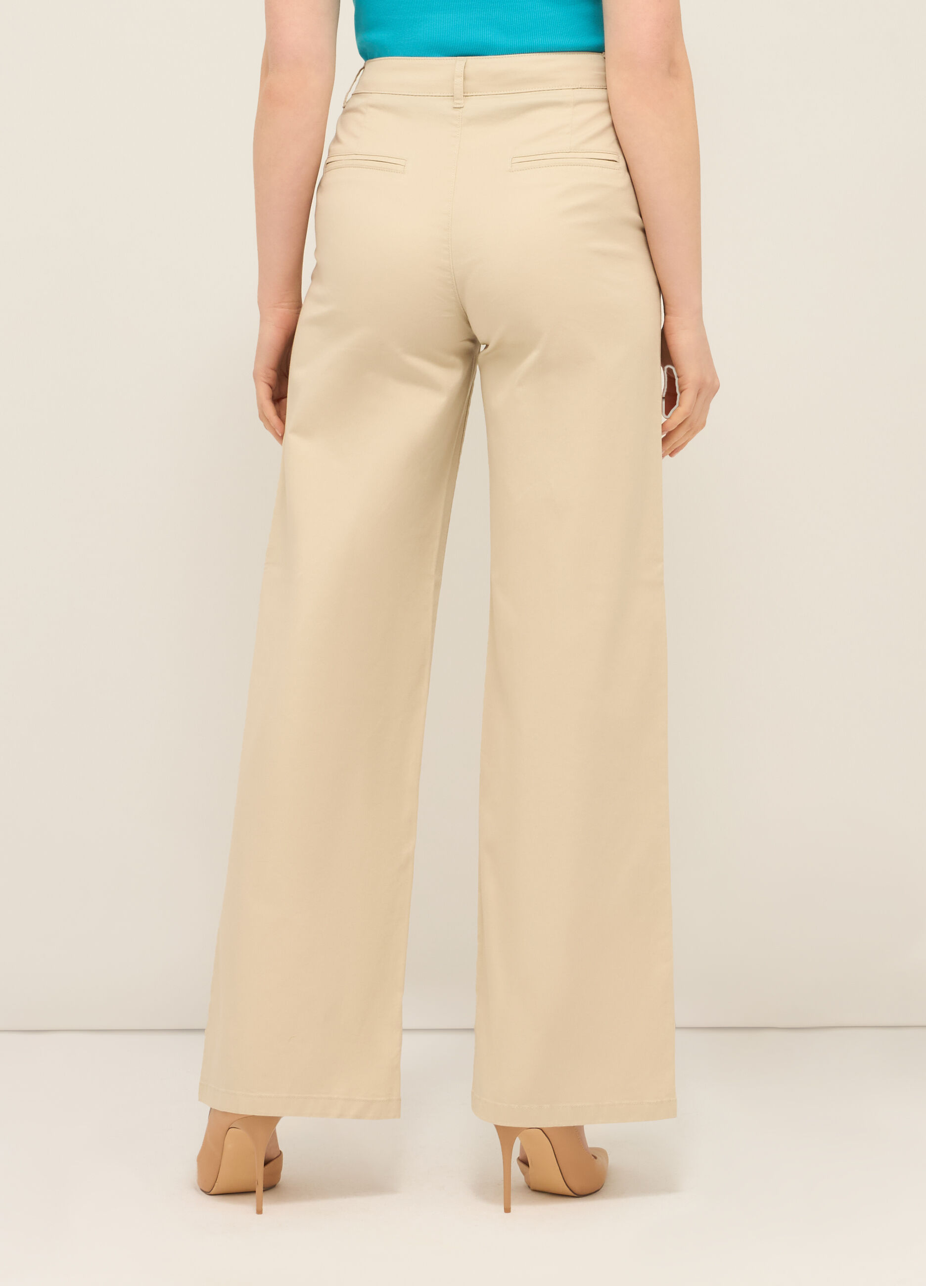 Pantaloni in cotone stretch donna_1