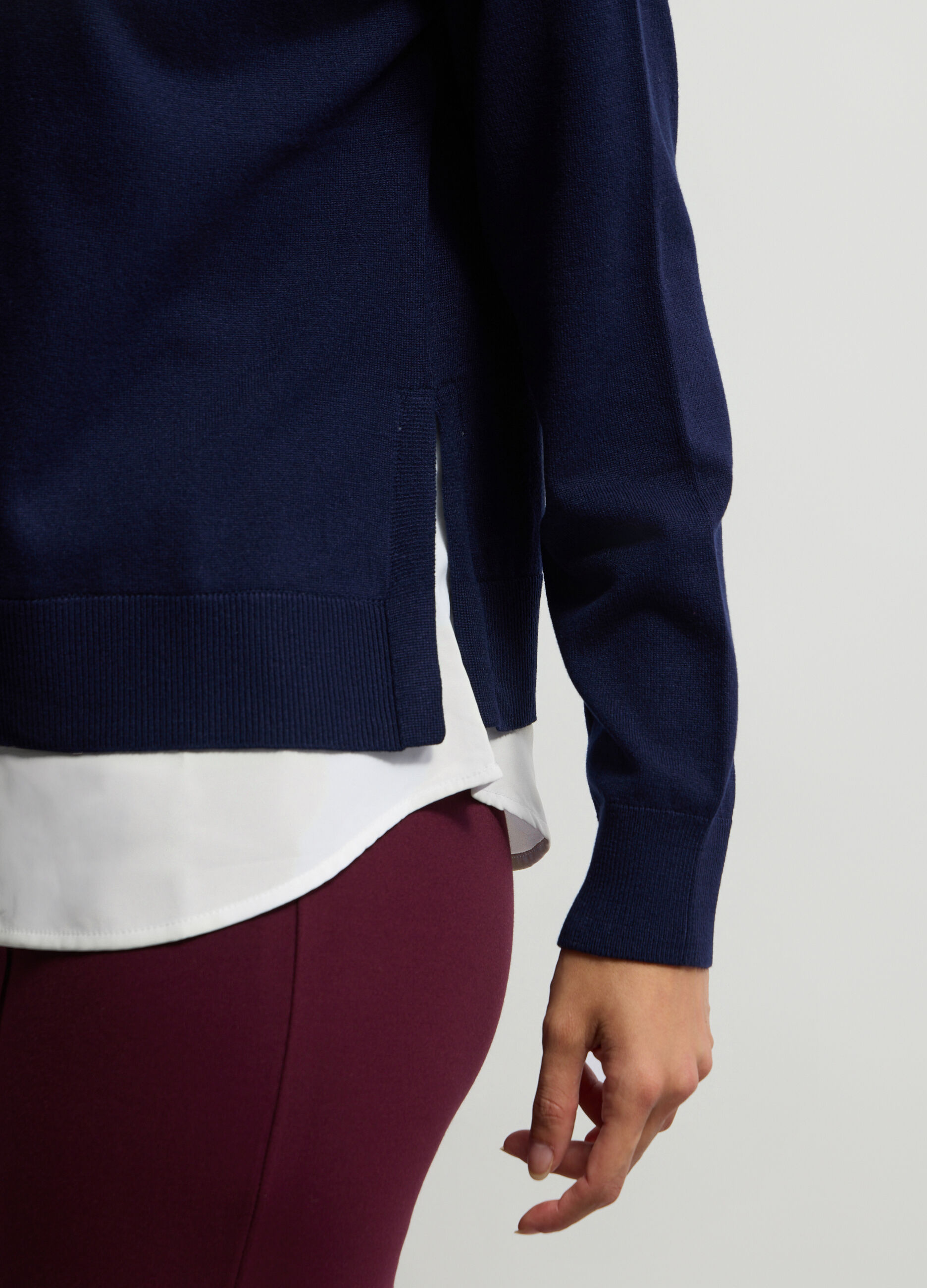 Maglia girocollo rasata donna_2