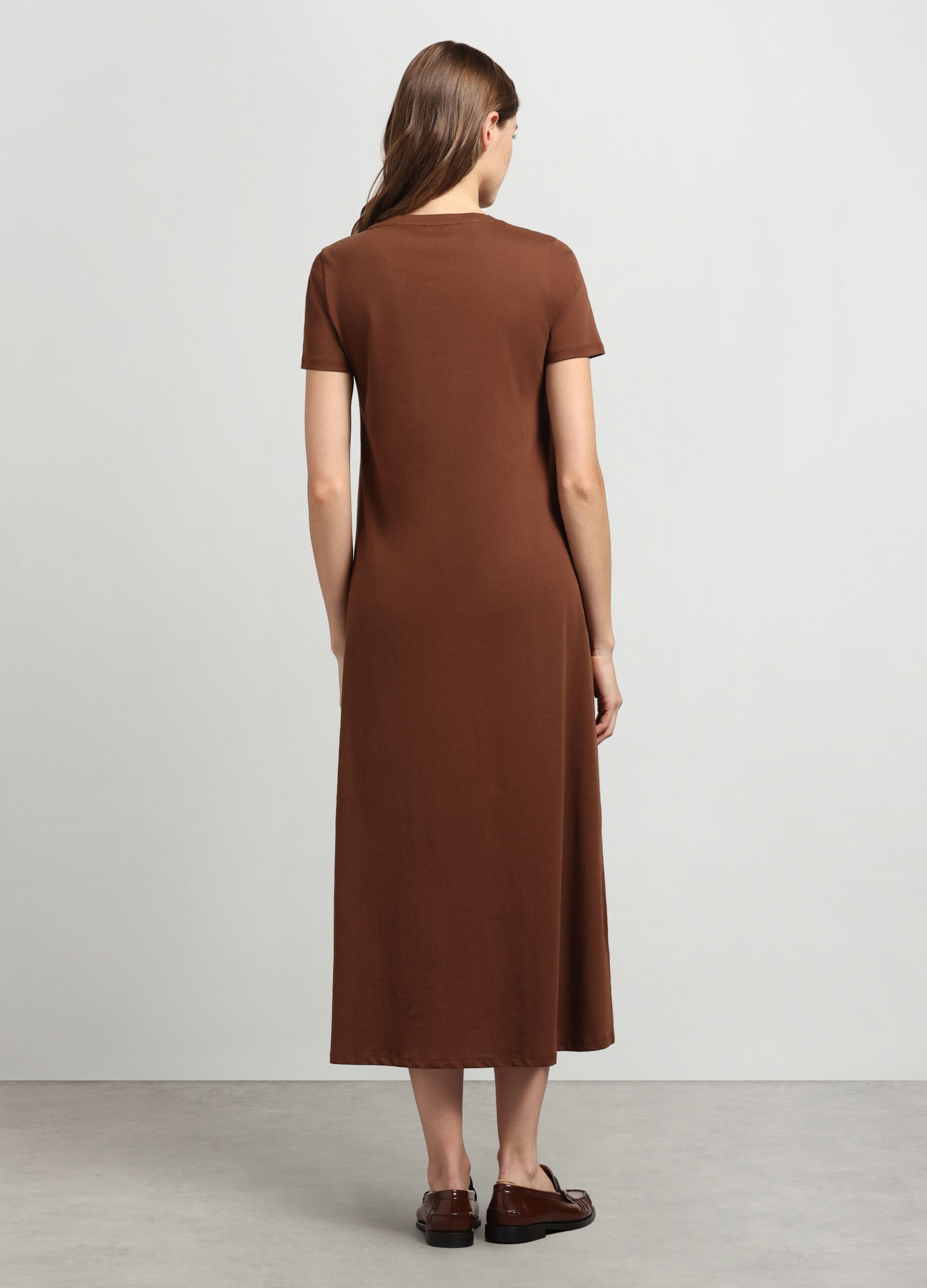 Abito lungo in jersey di puro cotone donna_1