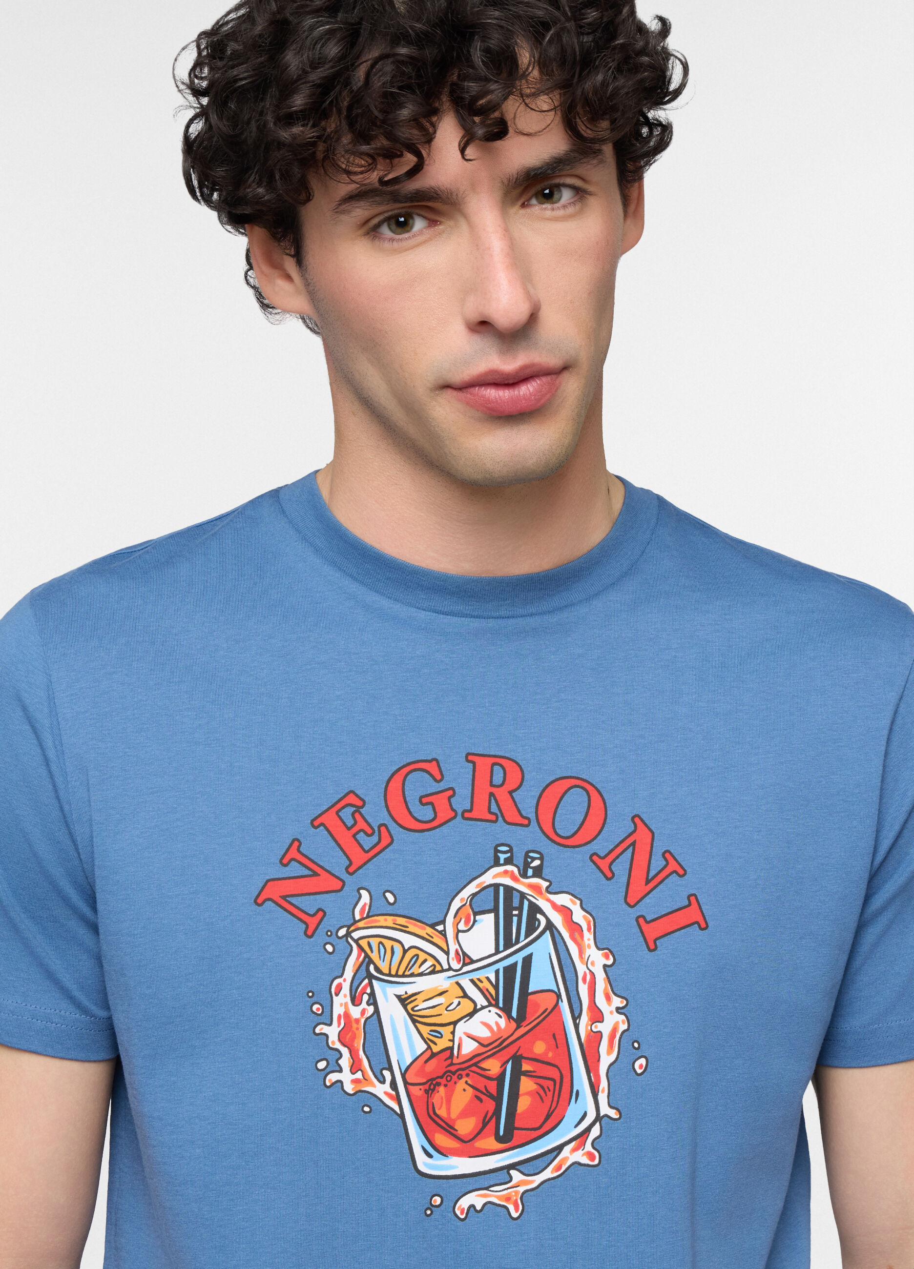T-shirt in misto cotone con stampa uomo_2