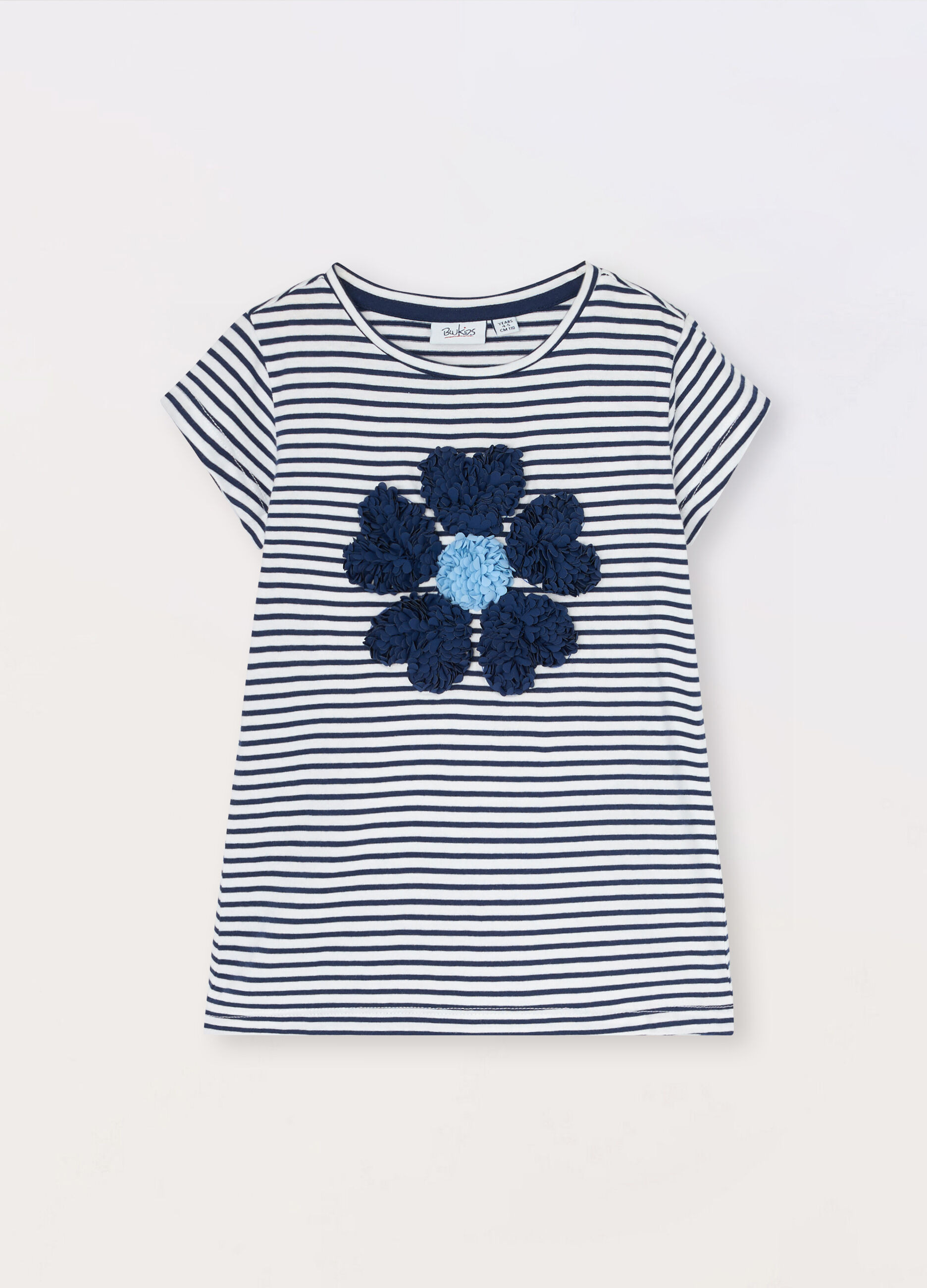 T-shirt in puro cotone a righe bambina_0