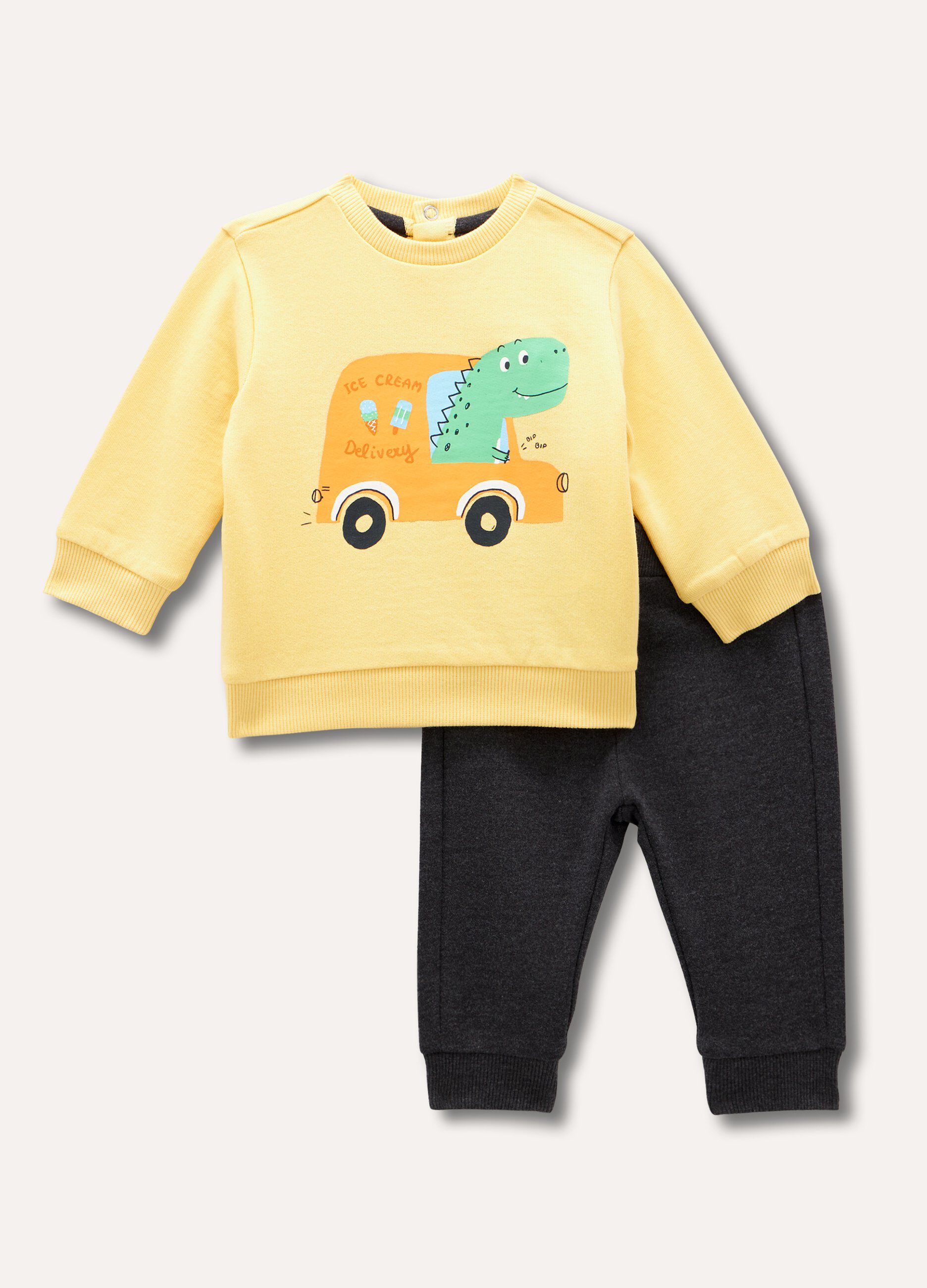 Jogging set in felpa di cotone neonato_0
