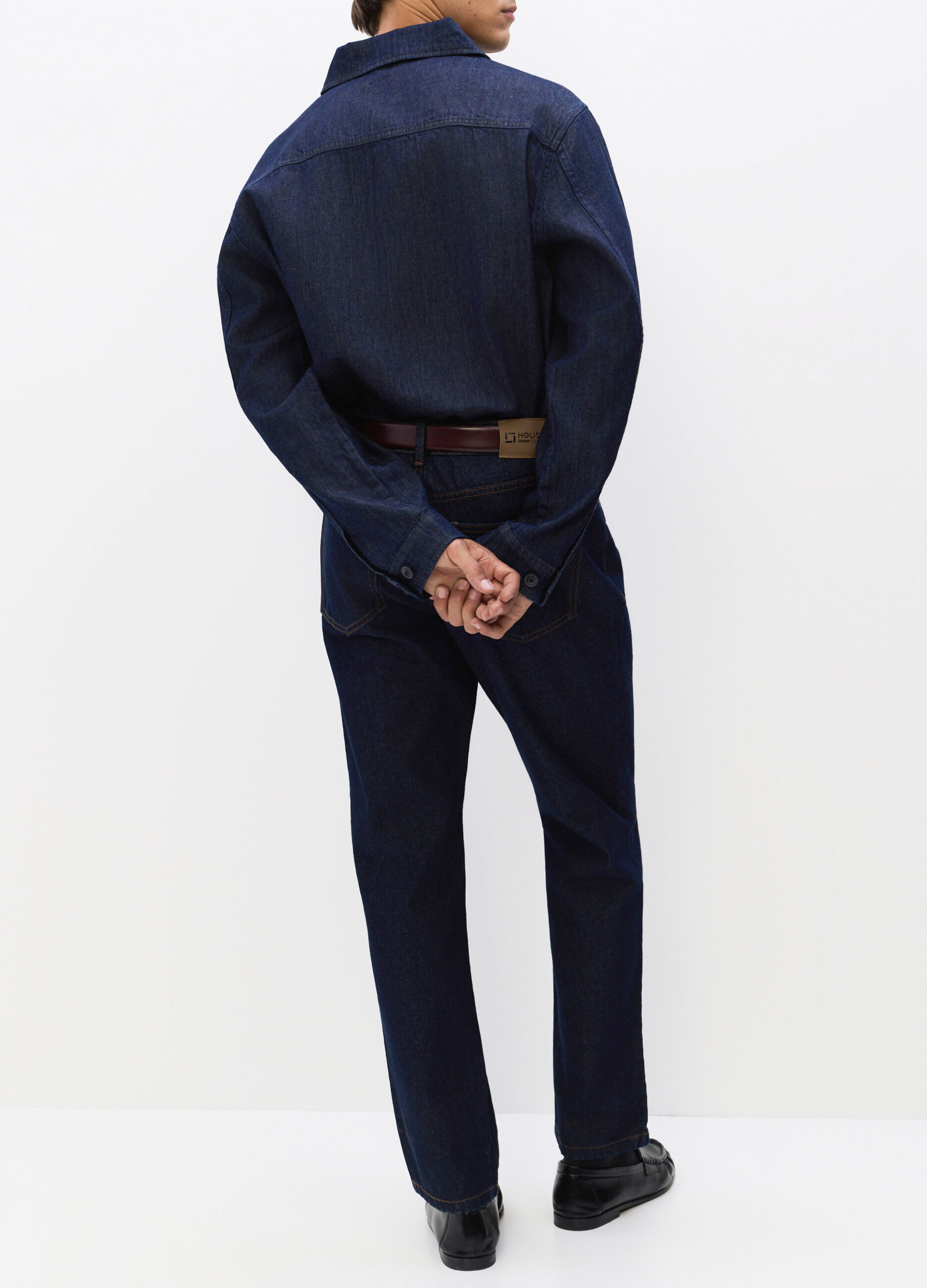 Jeans regular fit in denim cotone uomo_1