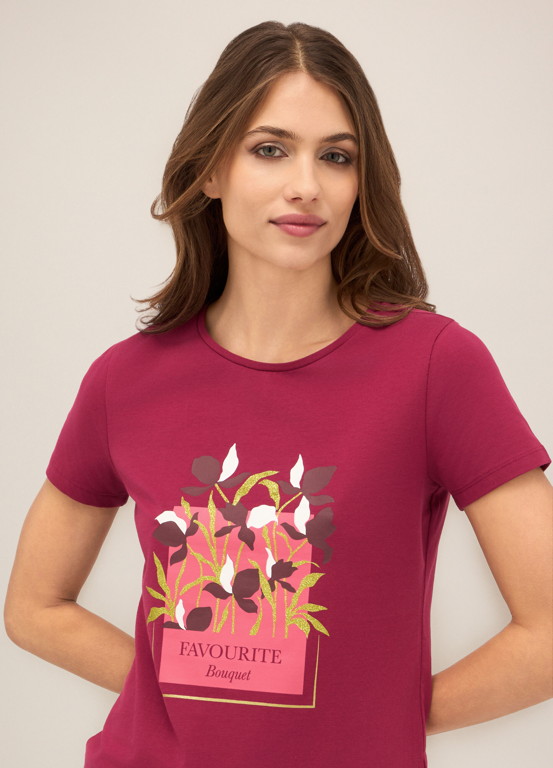 T-shirt in cotone stretch donna_2