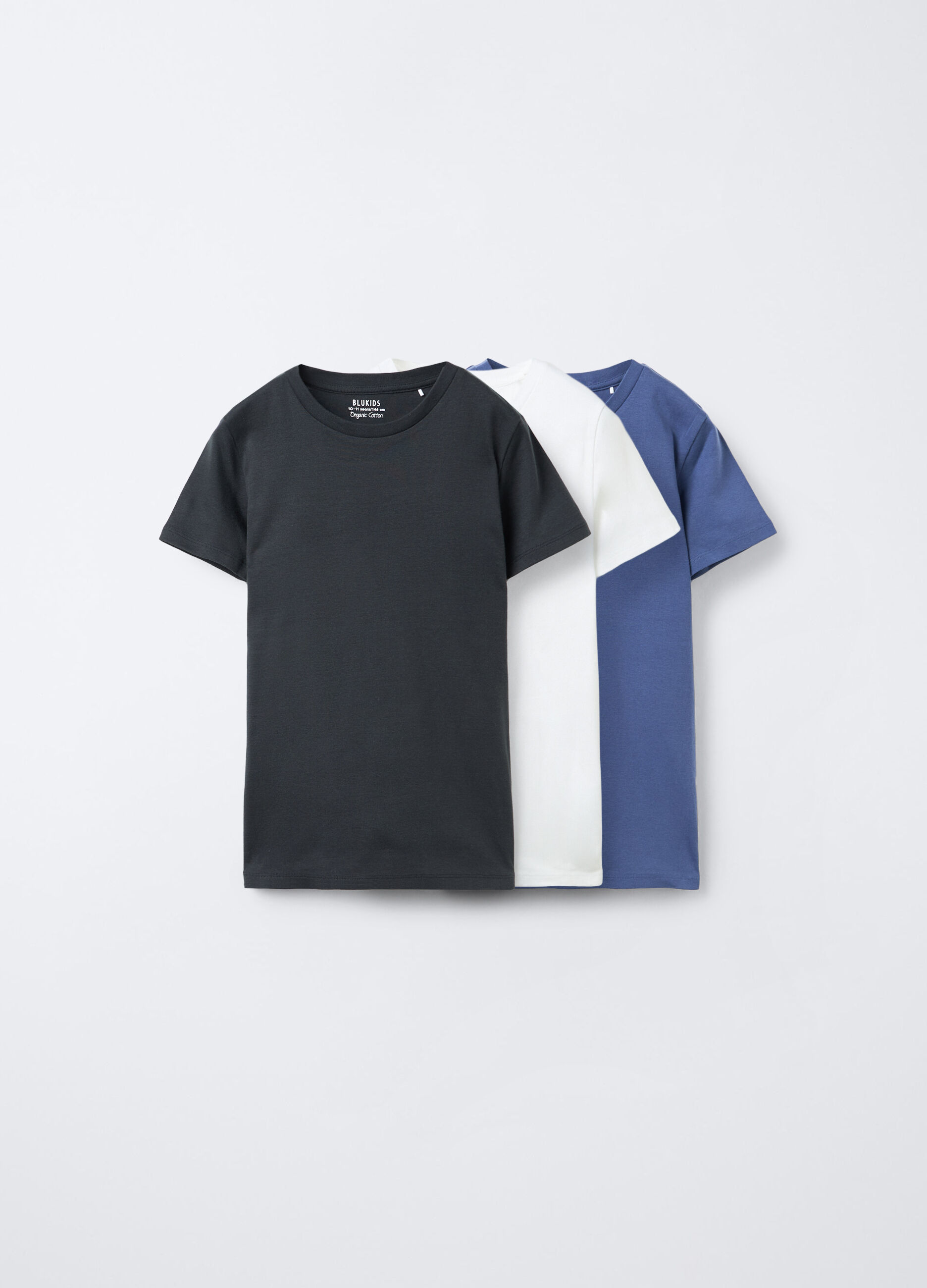 Pack 3 t-shirt in costina di puro cotone ragazzo _0