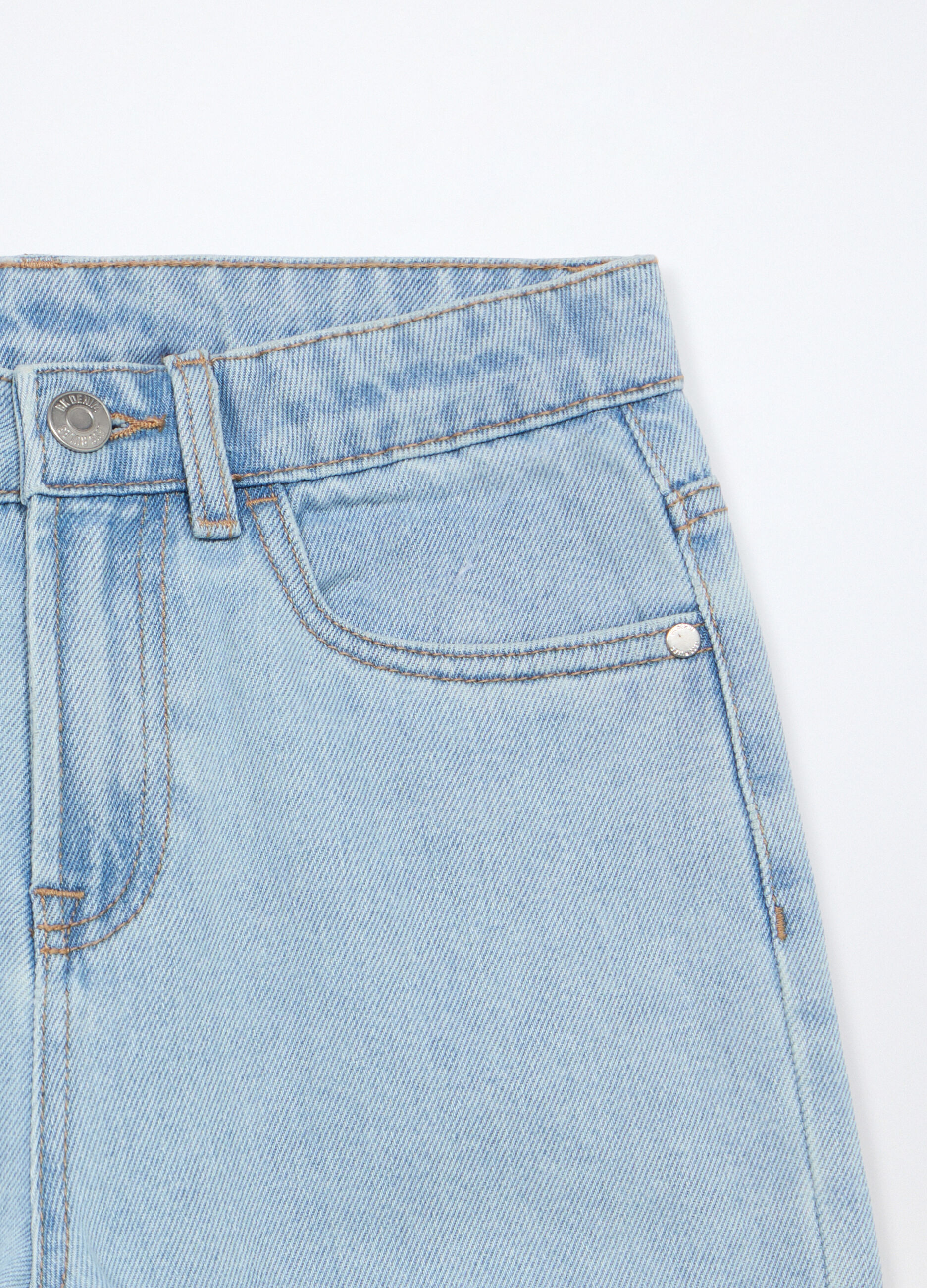 Pantaloni in denim misto cotone ragazzo_2