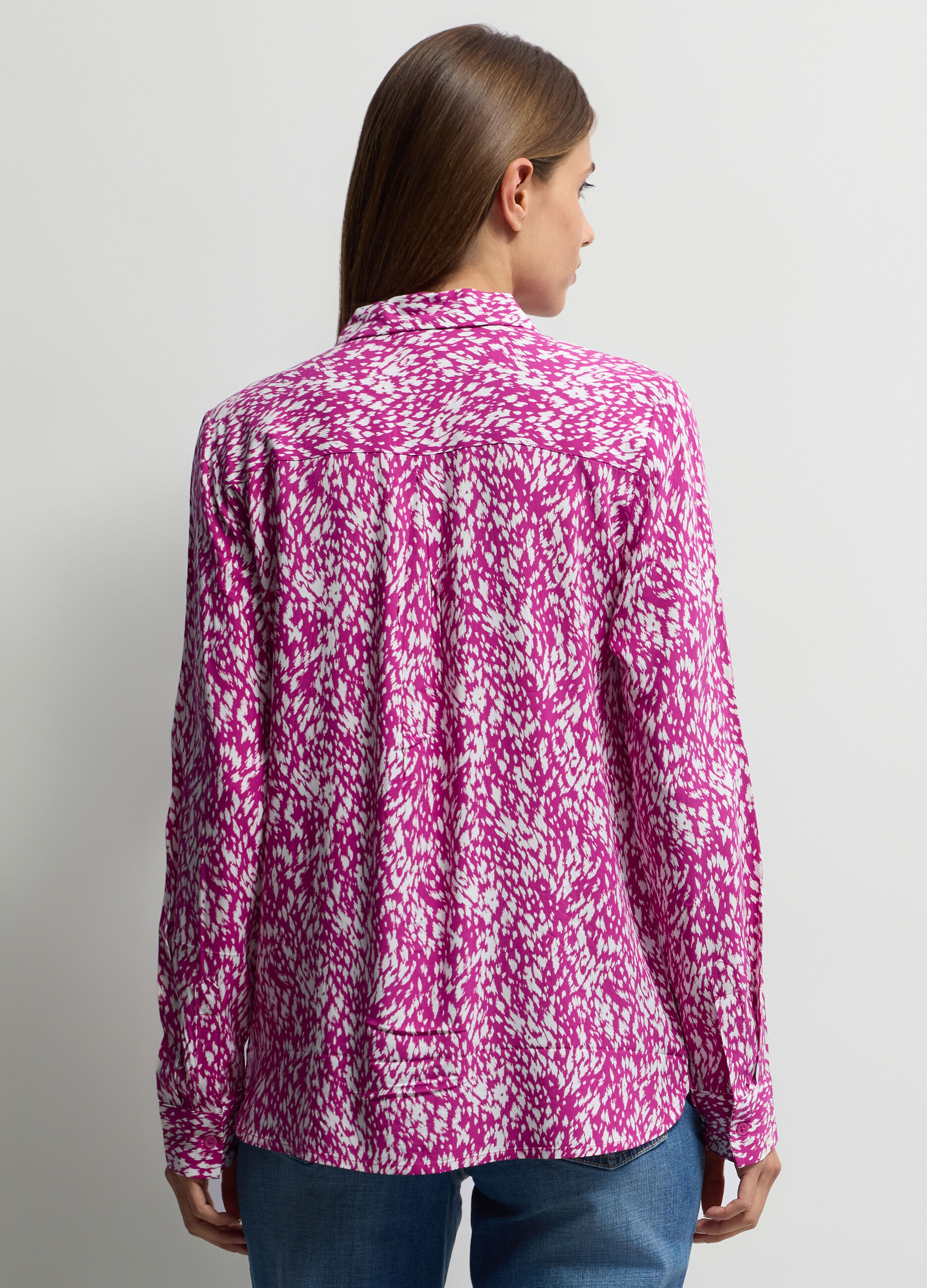 Camicia Fit Regular con colletto alla francese in pura viscosa donna_1