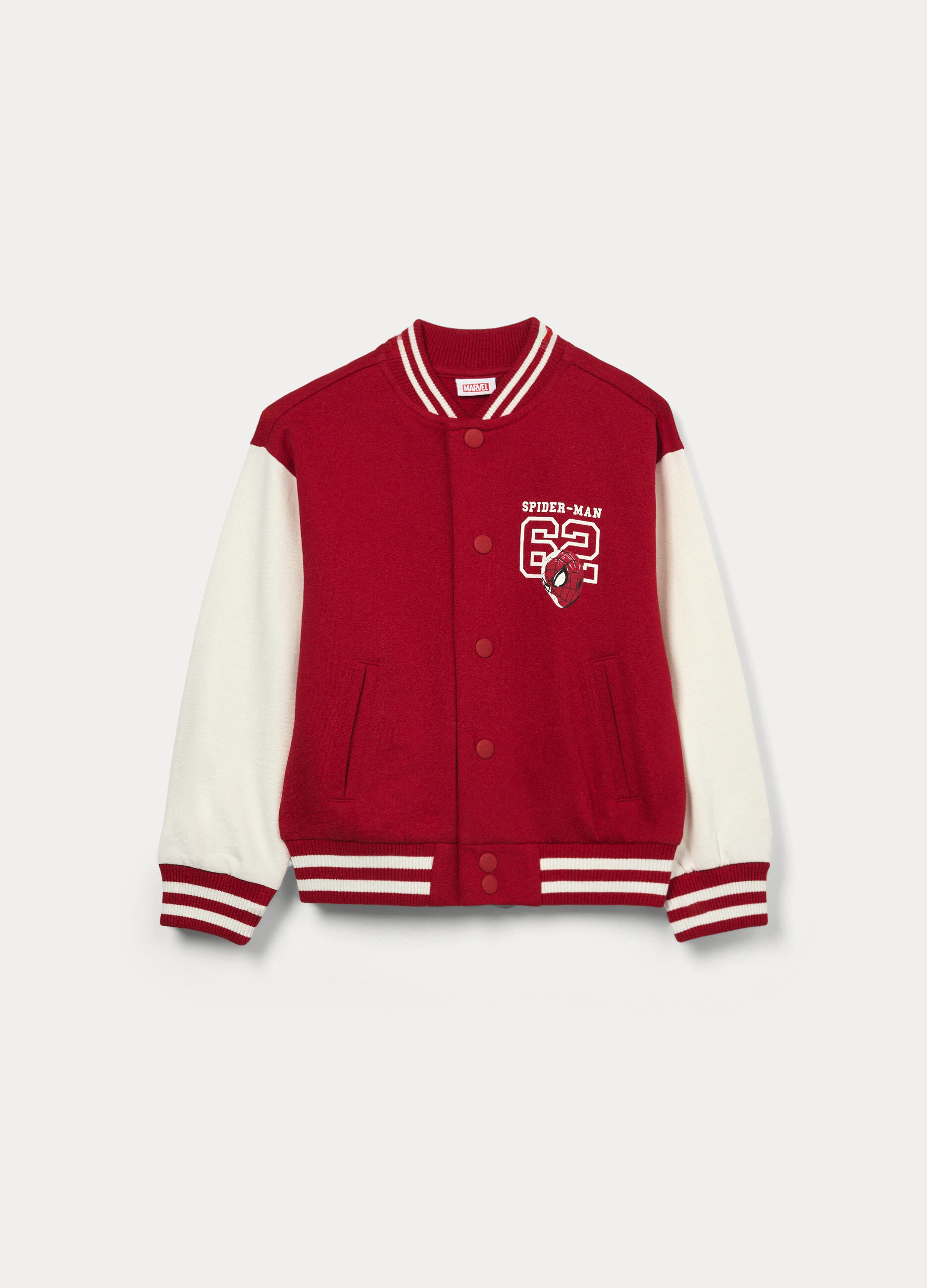 Felpa varsity Marvel in puro cotone fleece bambino_0
