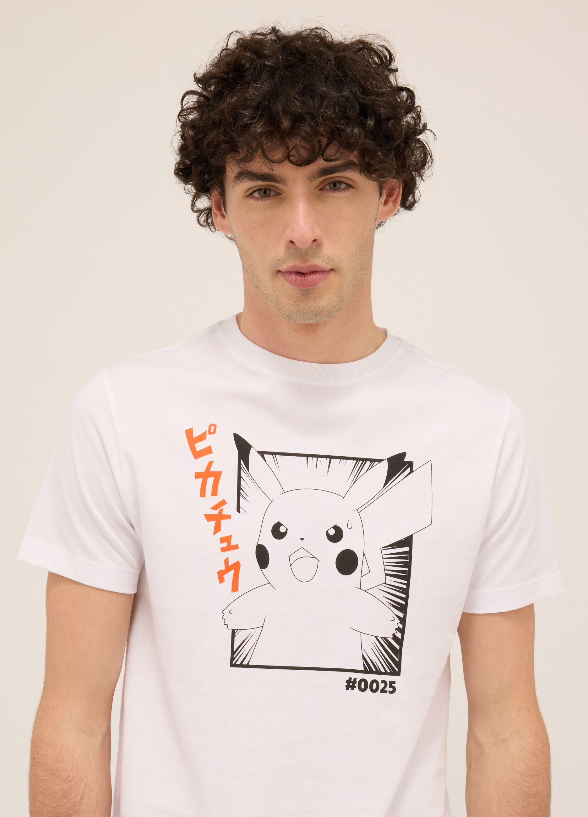 T-shirt girocollo in cotone con stampa uomo_2
