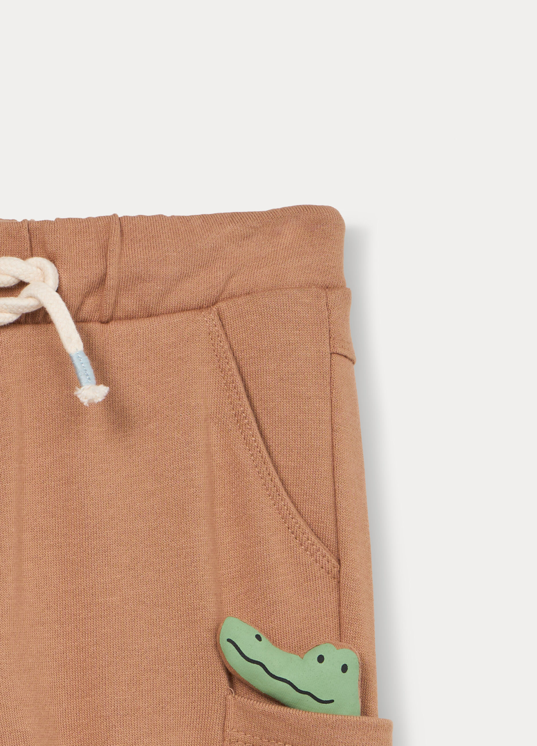 Pantaloni cargo in french terry di puro cotone bimbo_2