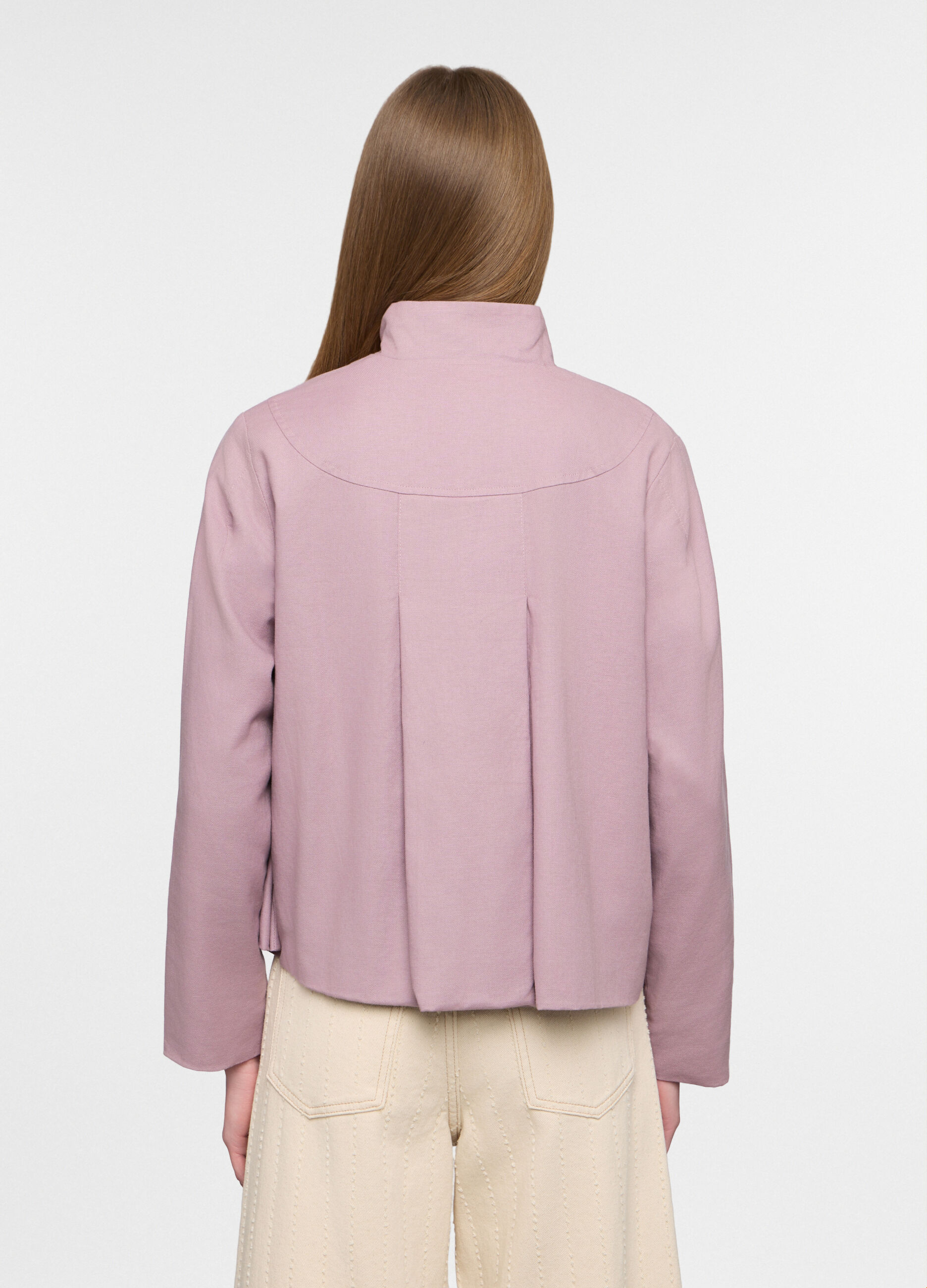 Giacca corta misto lino donna_1