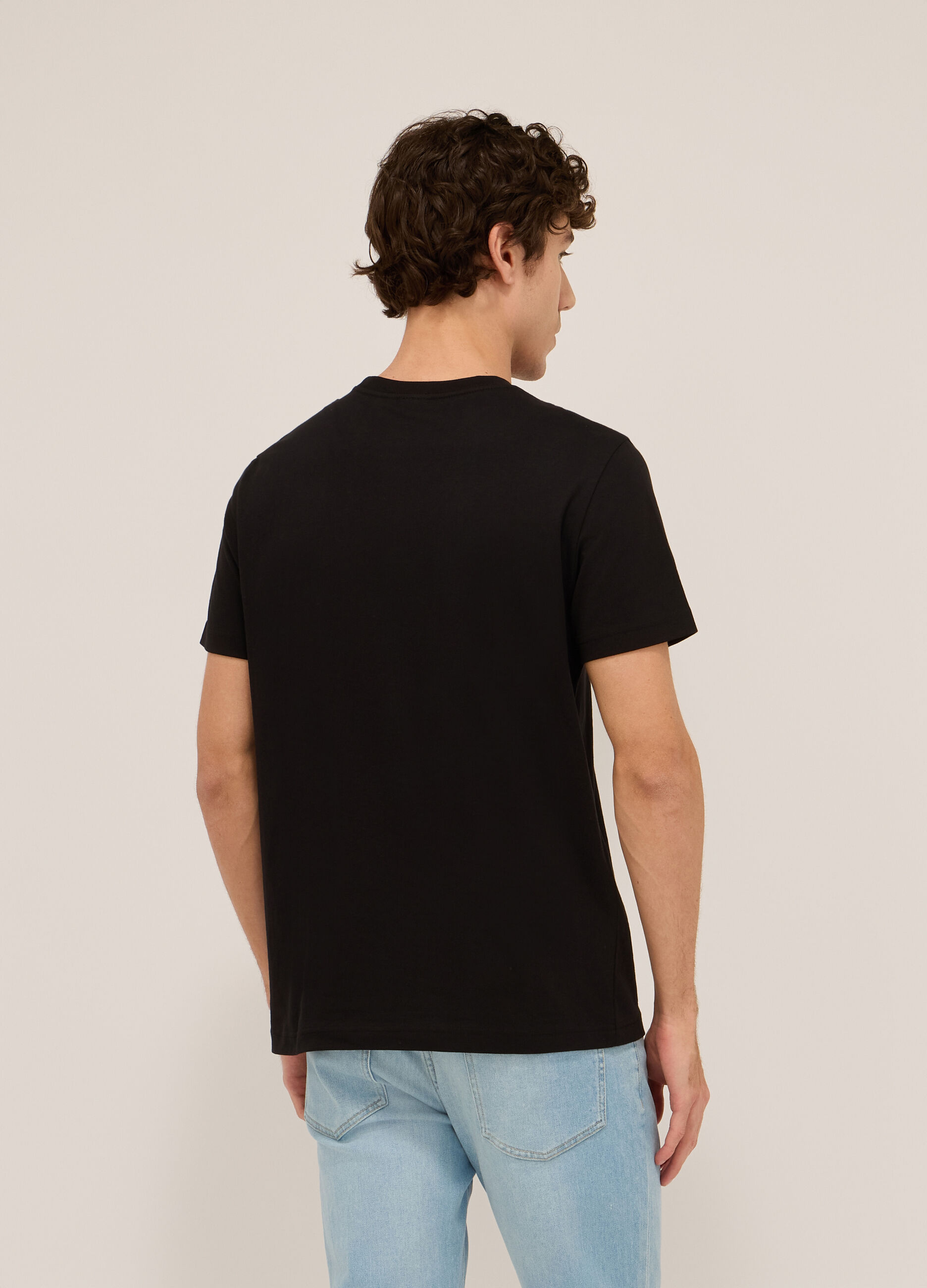 T-shirt in jersey di cotone con stampa uomo_1