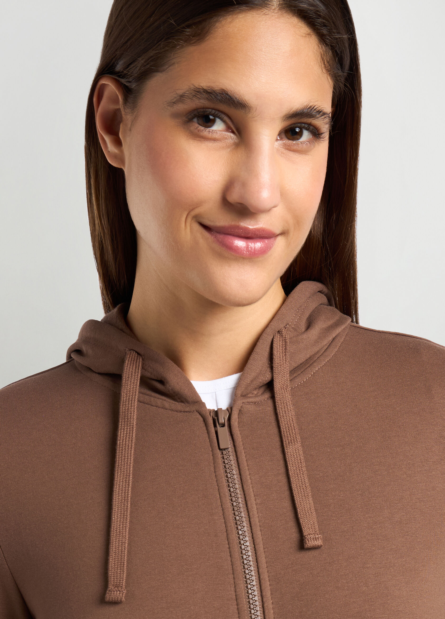 Felpa full zip con cappuccio donna_2