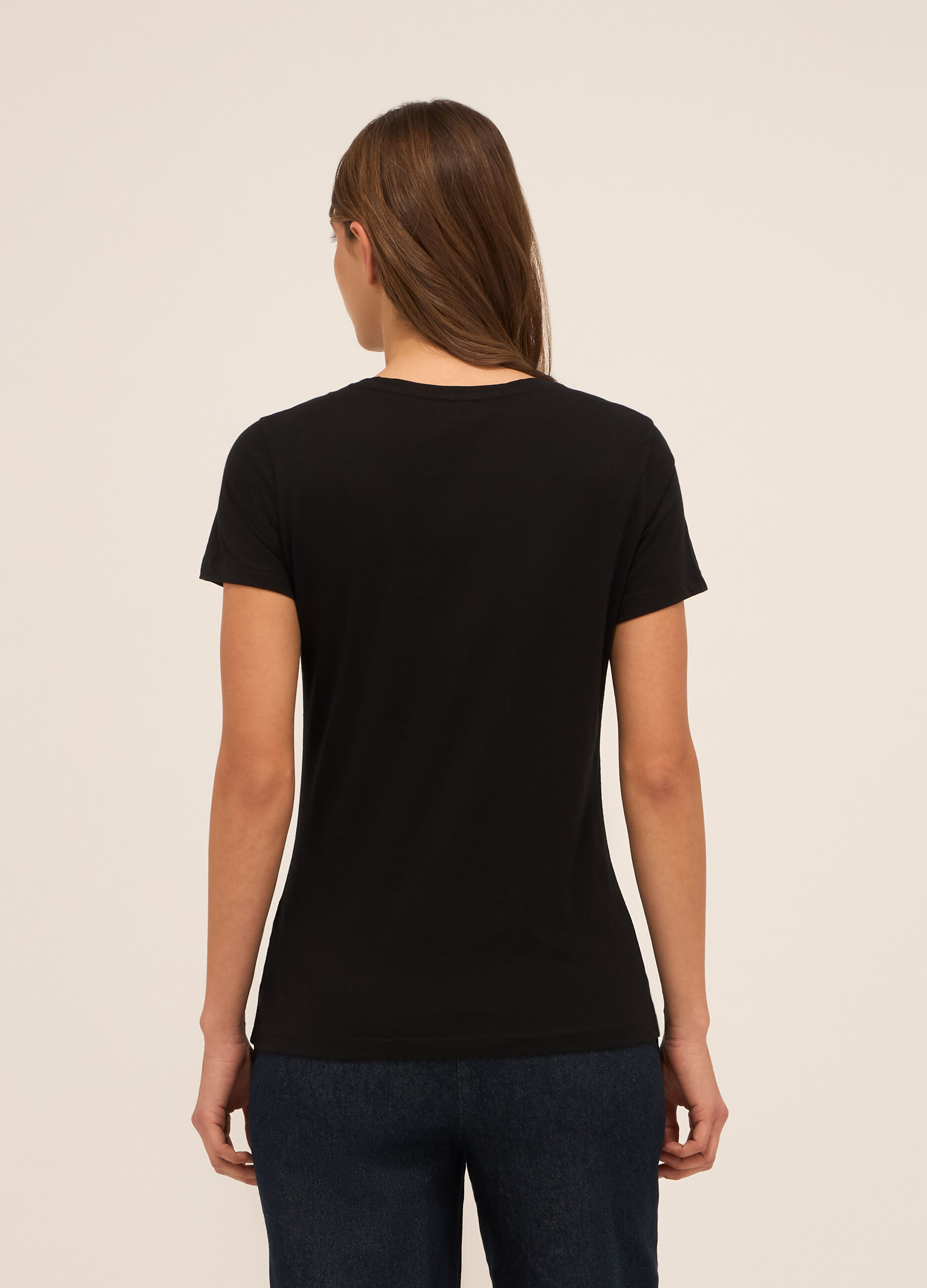 T-shirt in jersey di puro cotone donna_1