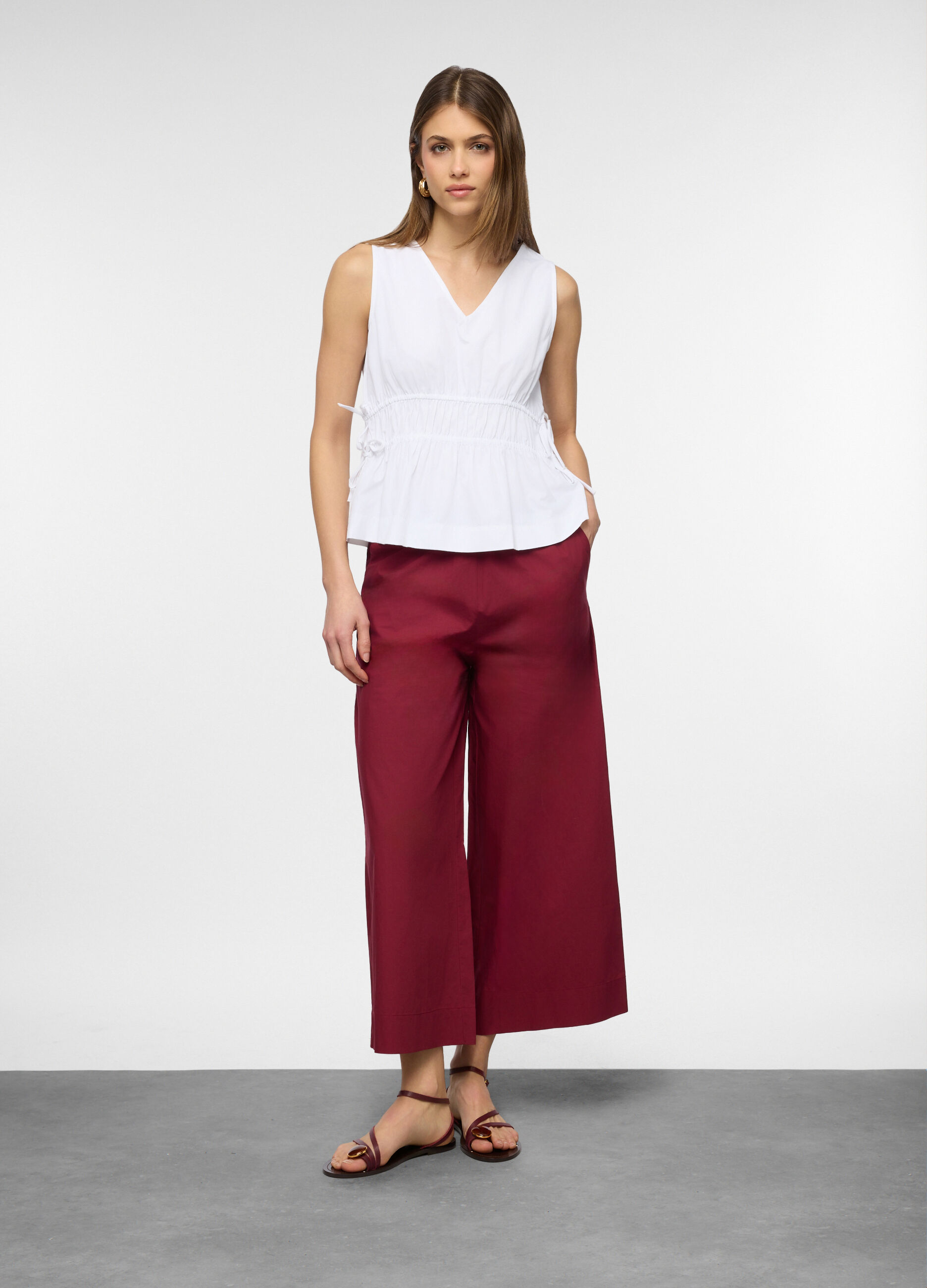 Jogger fit comfort in puro cotone popeline donna_0