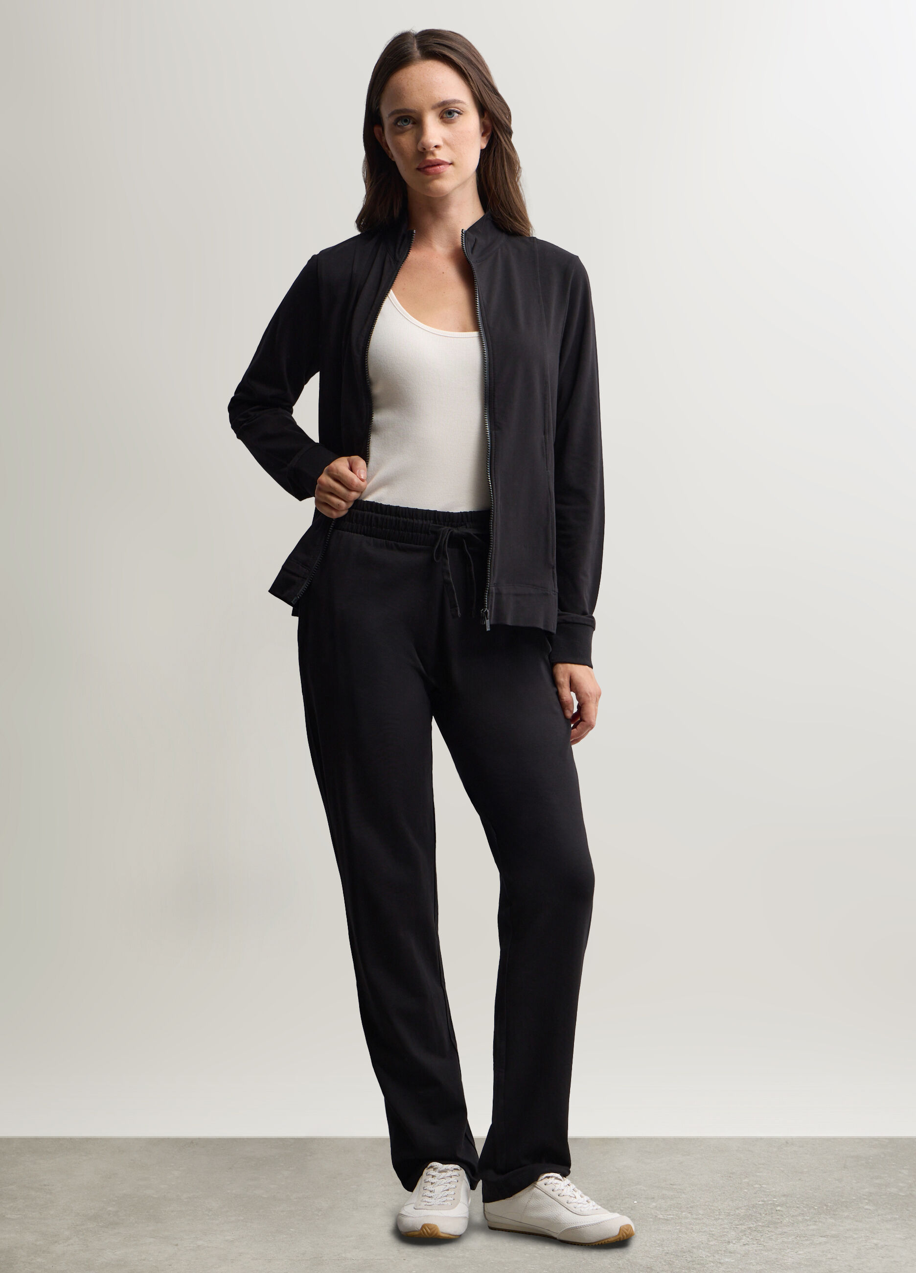 Jogger Fit Regular in jersey di cotone stretch donna_0