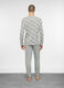 Pigiama lungo in cotone grigio stampato uomo_1
