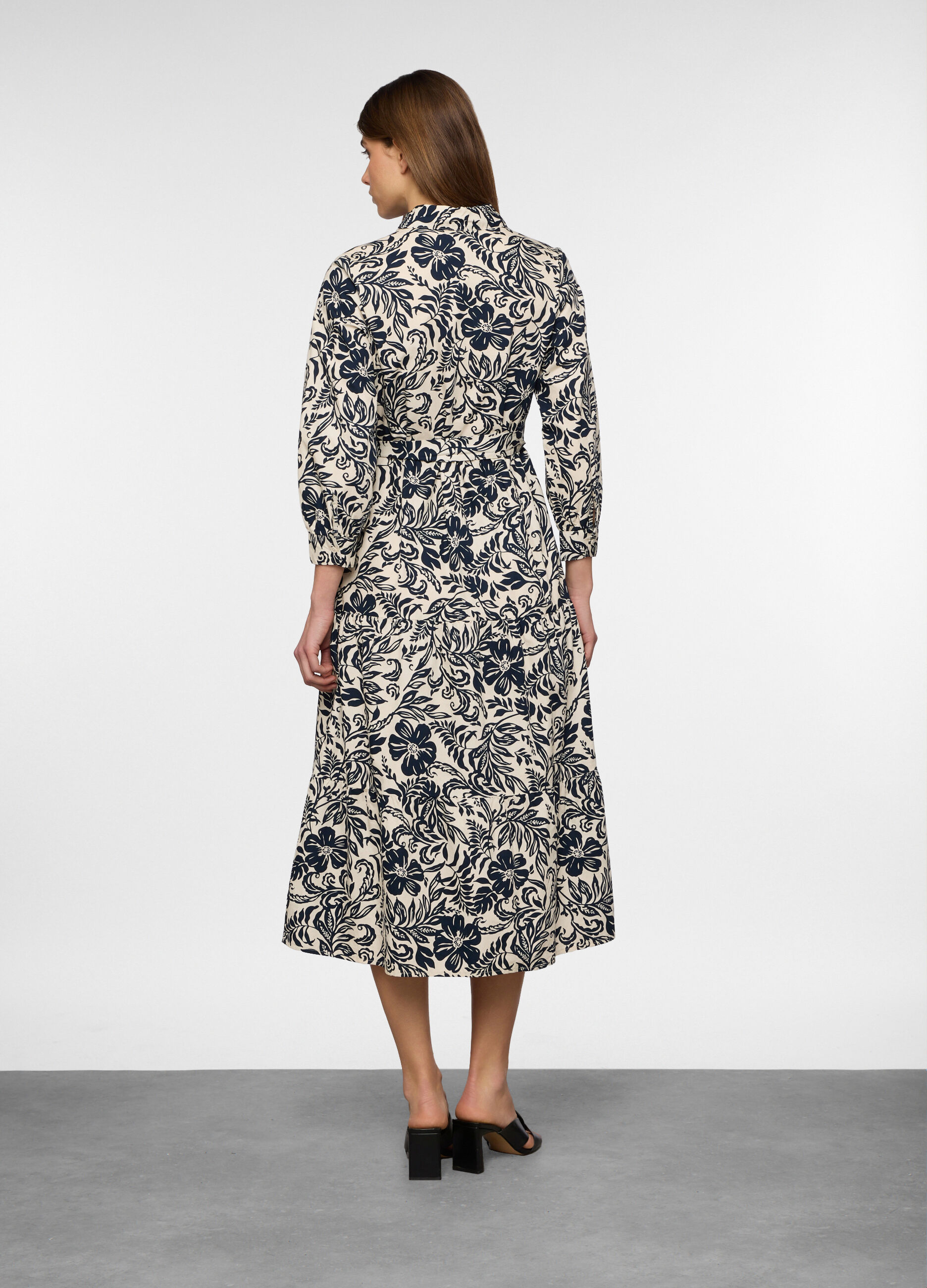 Abito lungo in popeline di puro cotone donna_1