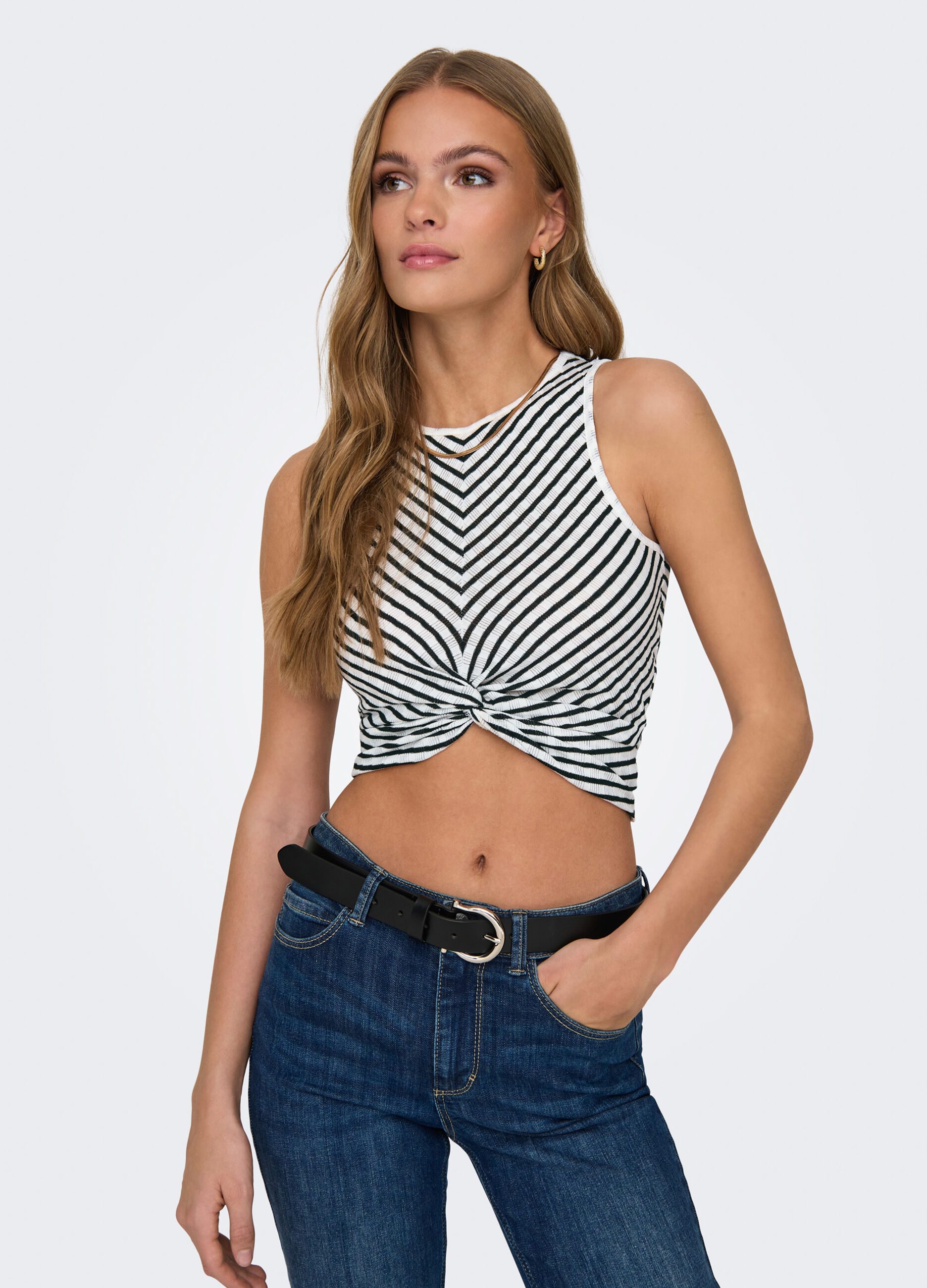 Top cropped a righe donna_3