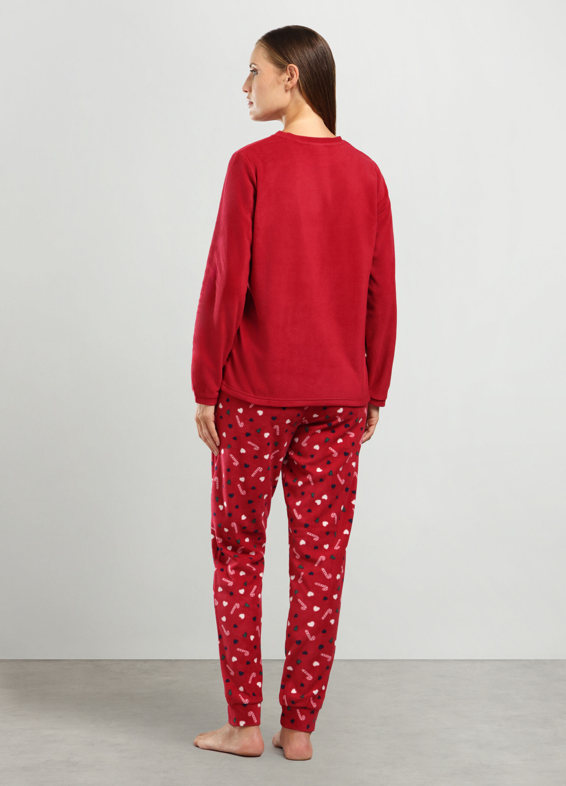 Set pigiama lungo in pile donna_1